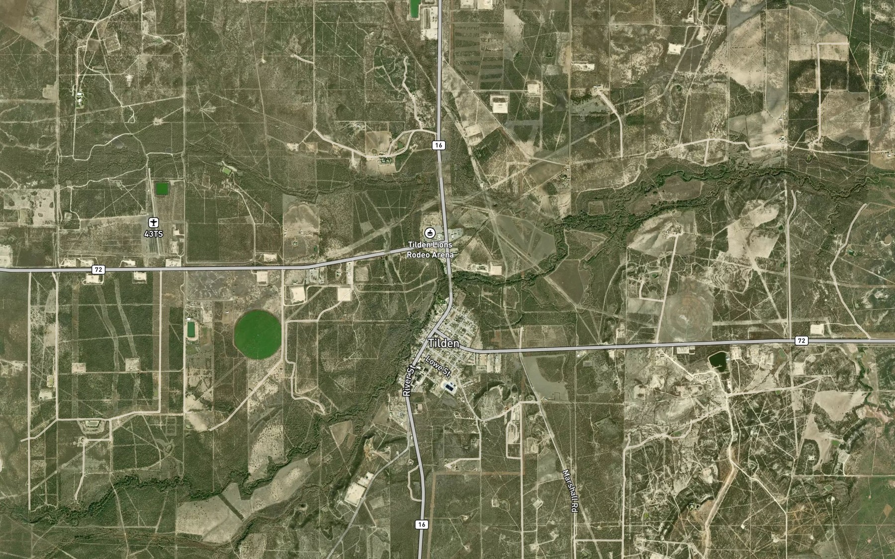 Satellite map of the Leoncita Creek