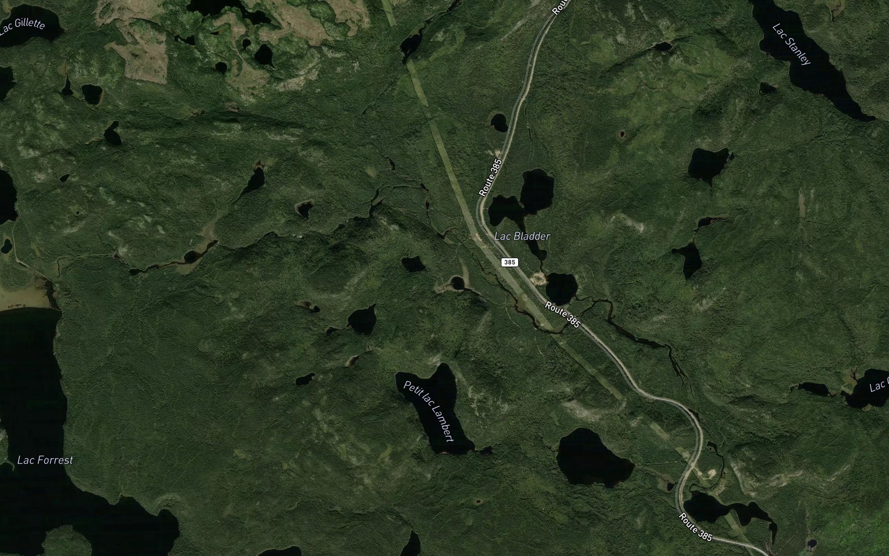 Satellite map of the Lac Forbin