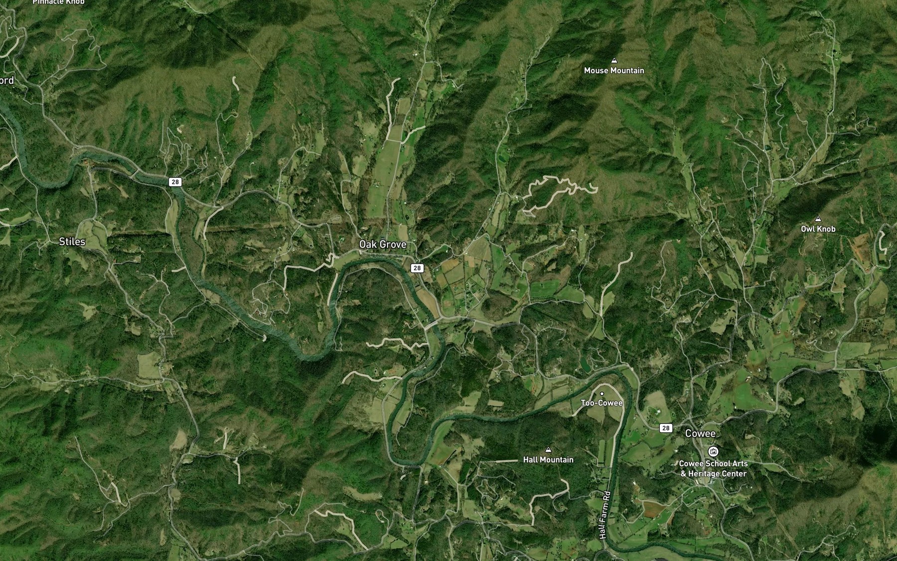 Satellite map of the McCoys Fishing Lake