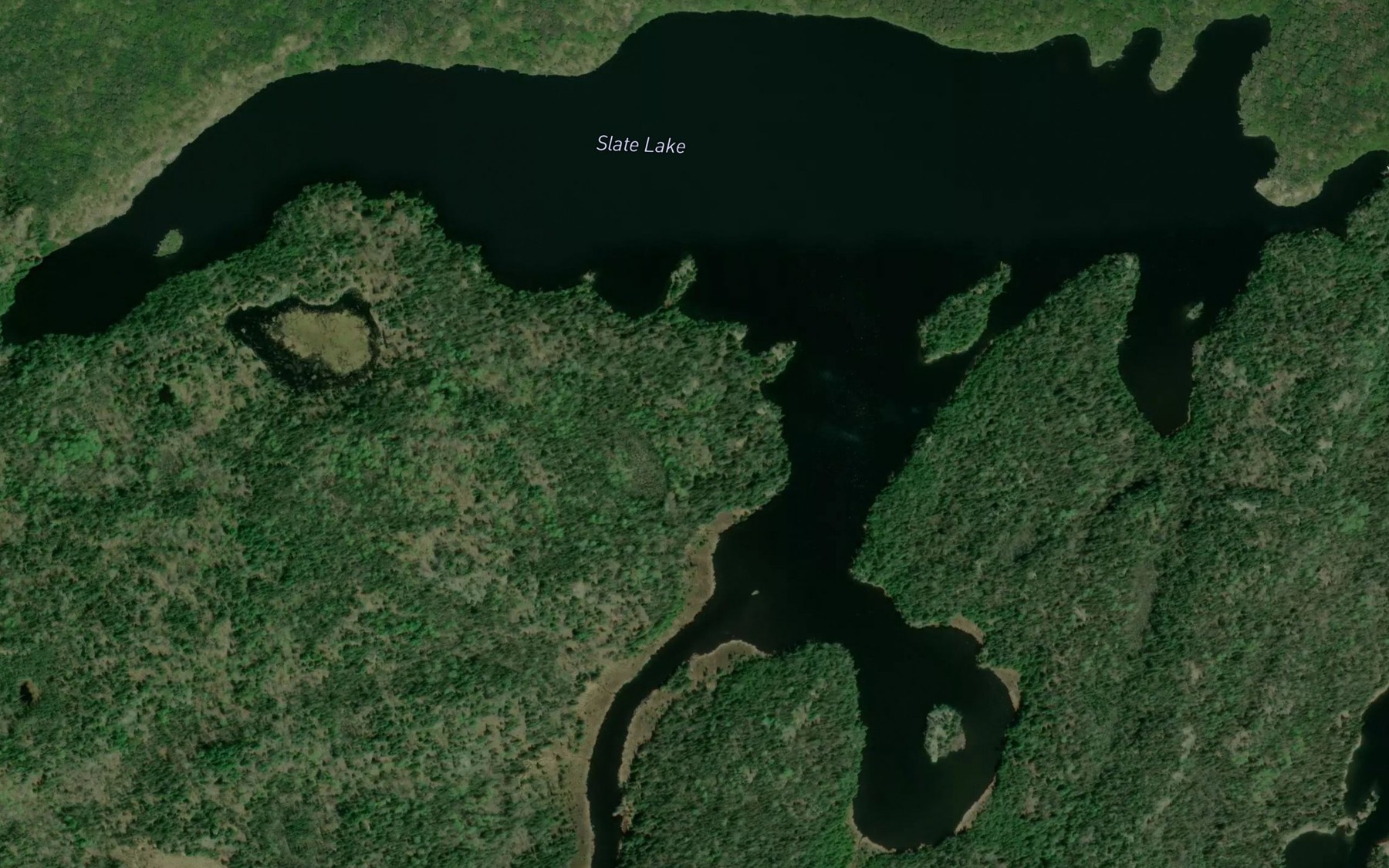 Satellite map of the Slate Lake