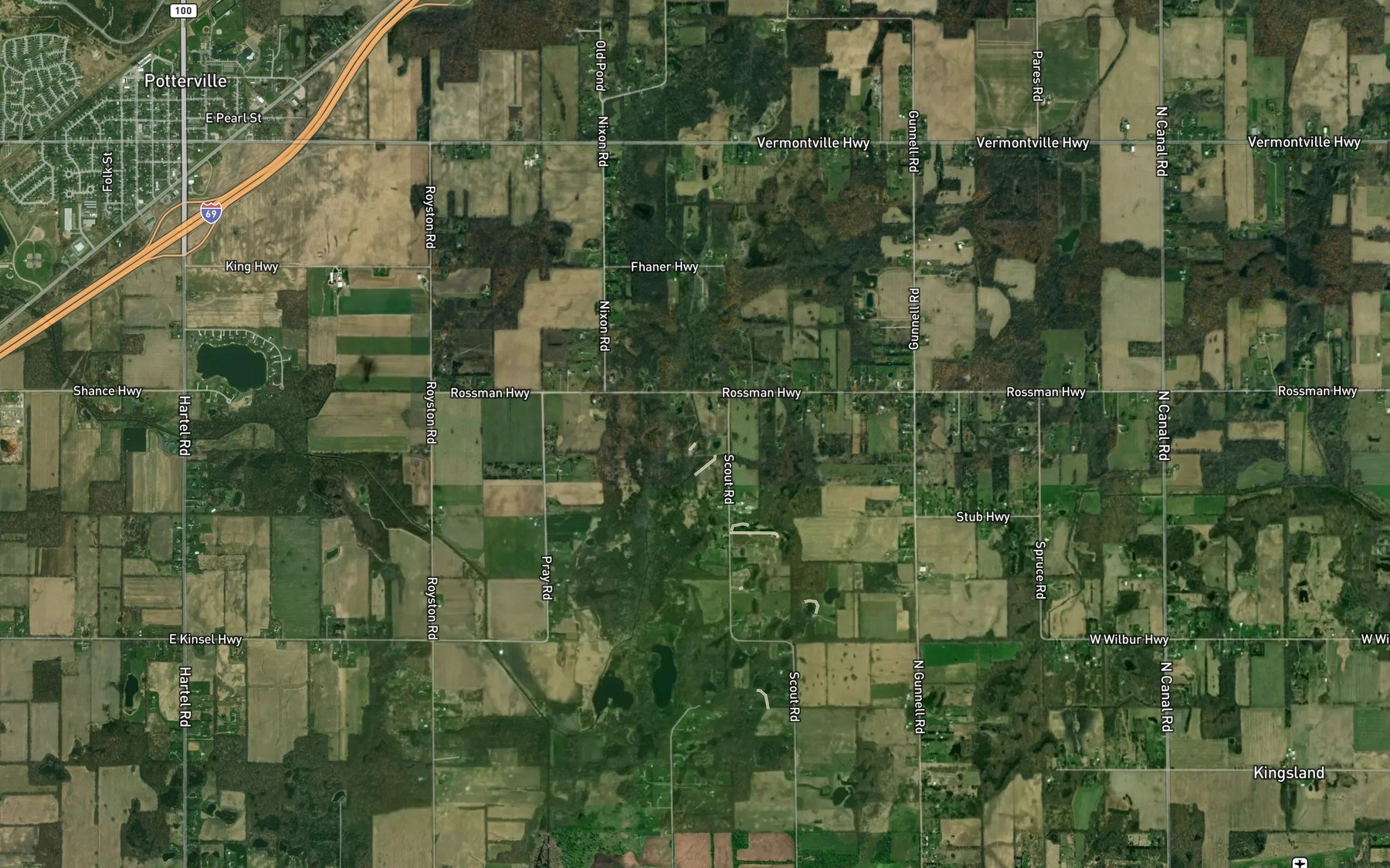 Satellite map of the King Drain