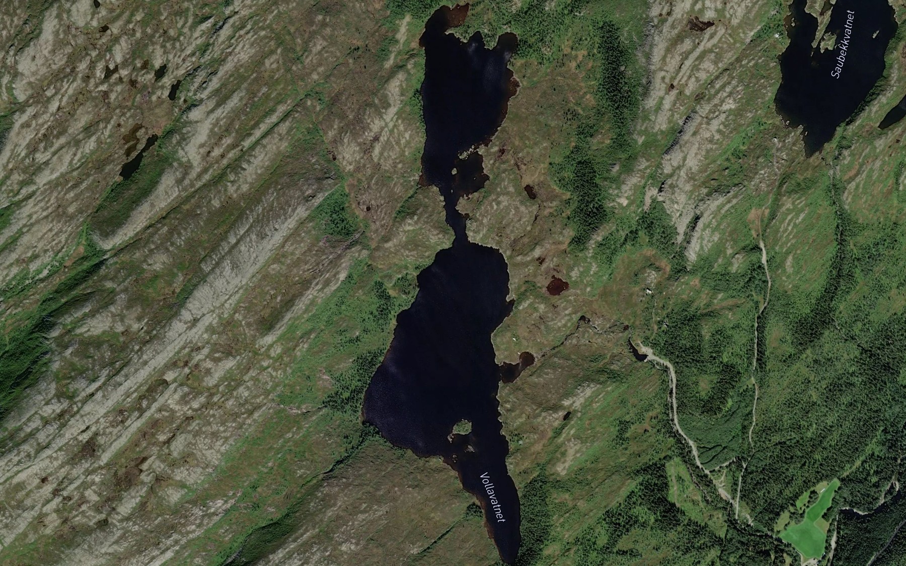 Satellite map of the Vollavatnet