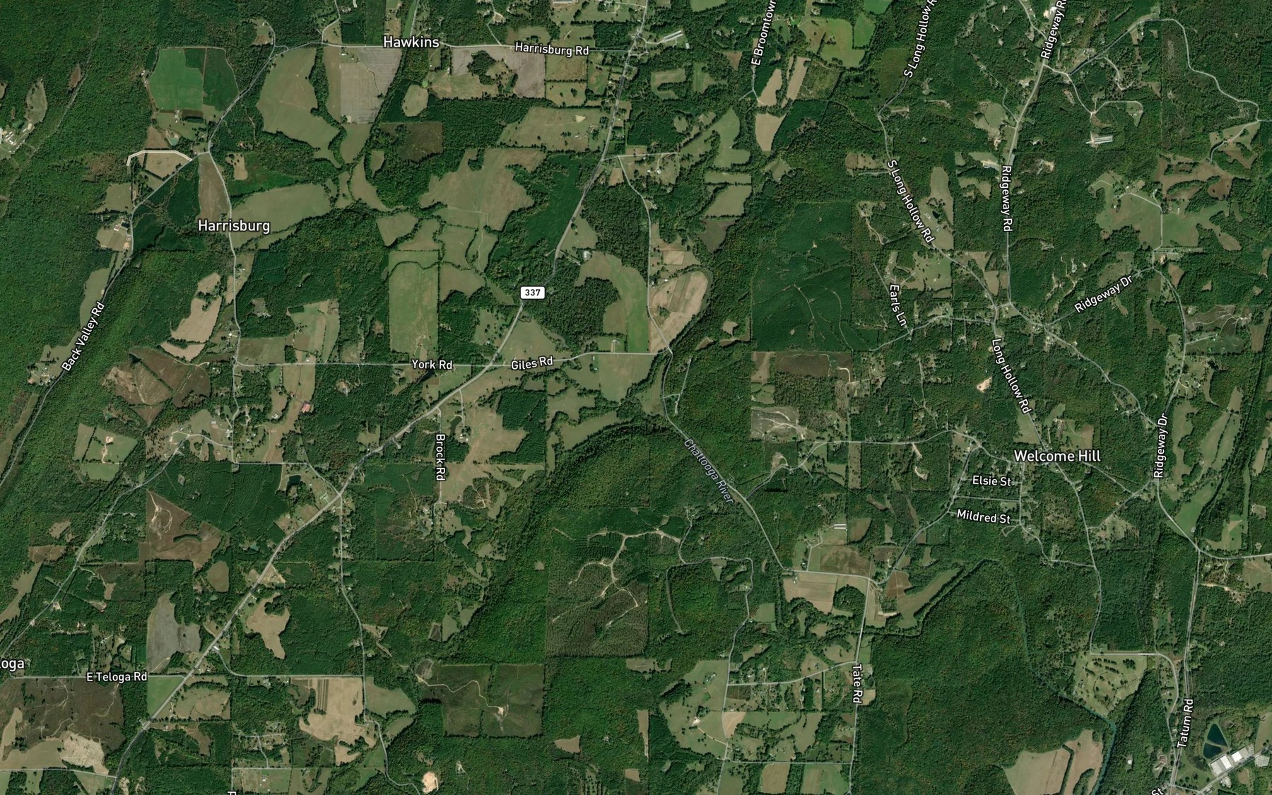 Satellite map of the Spring Creek