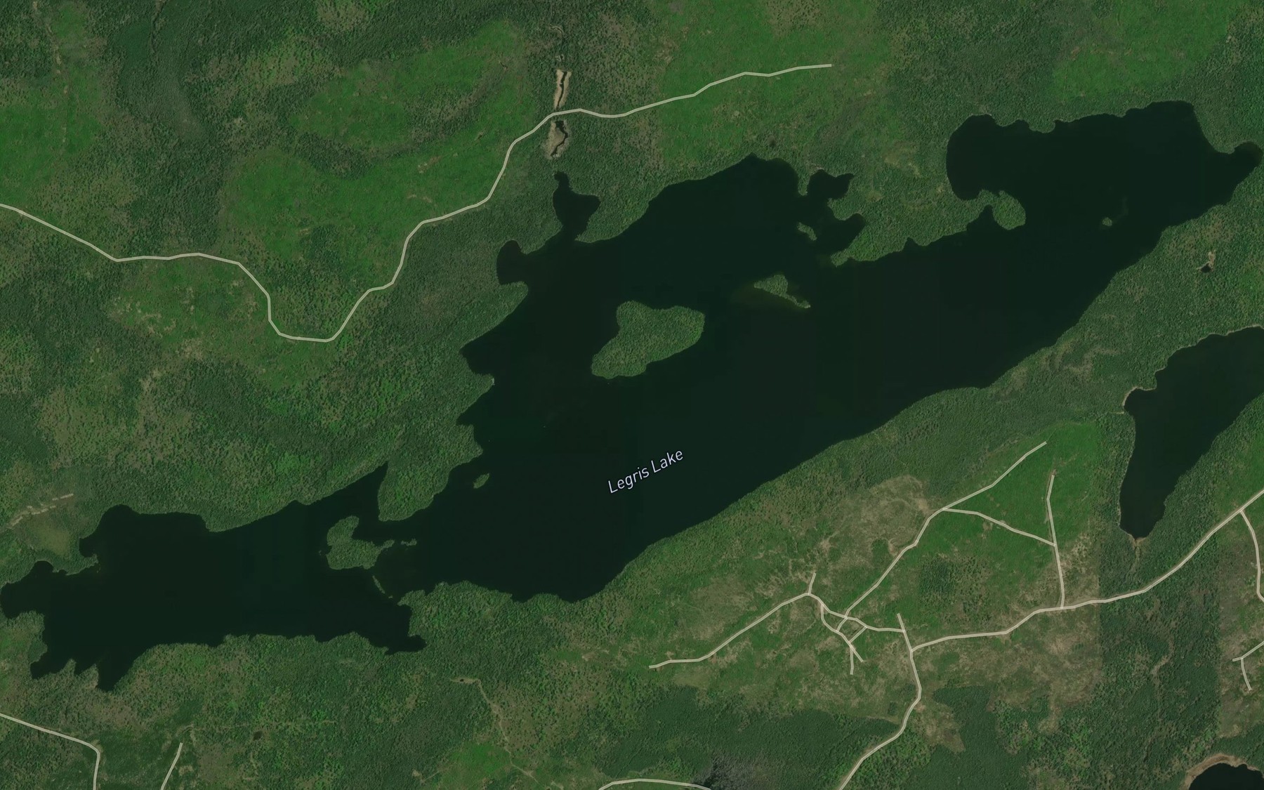 Satellite map of the Legris Lake