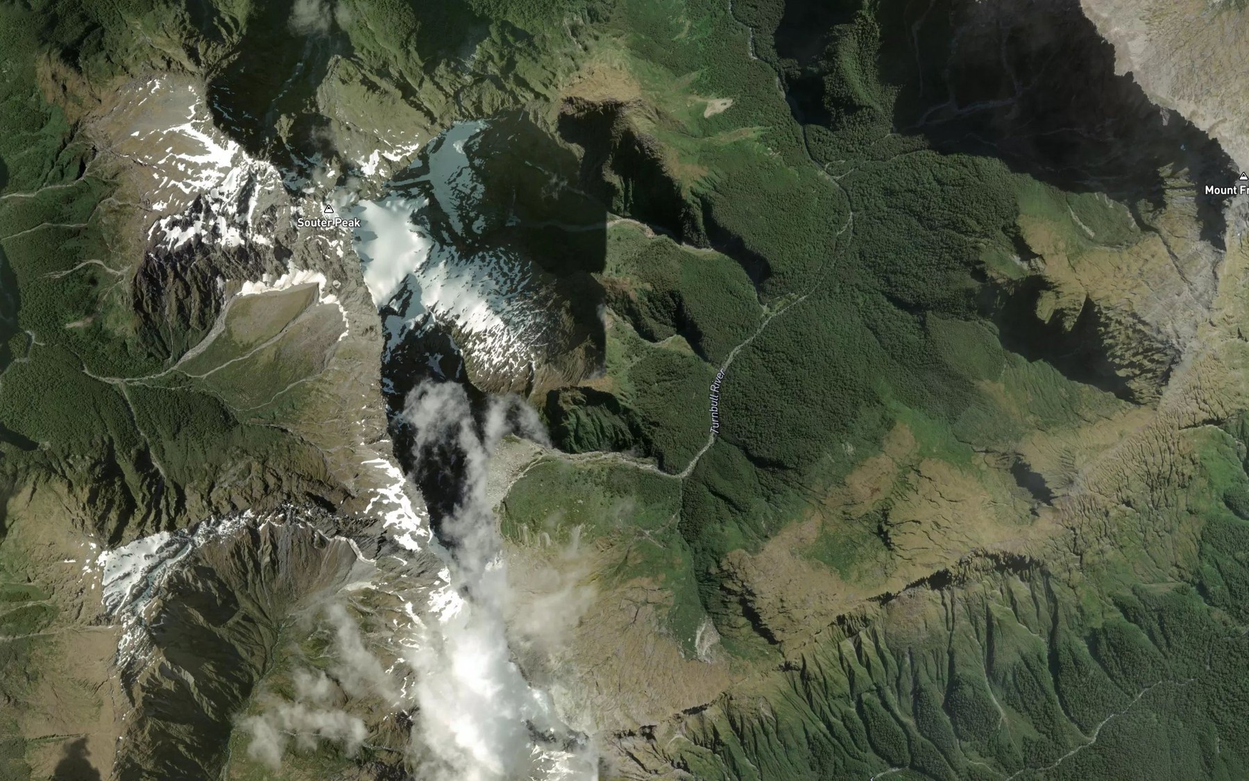 Satellite map of the Turnback Torrent