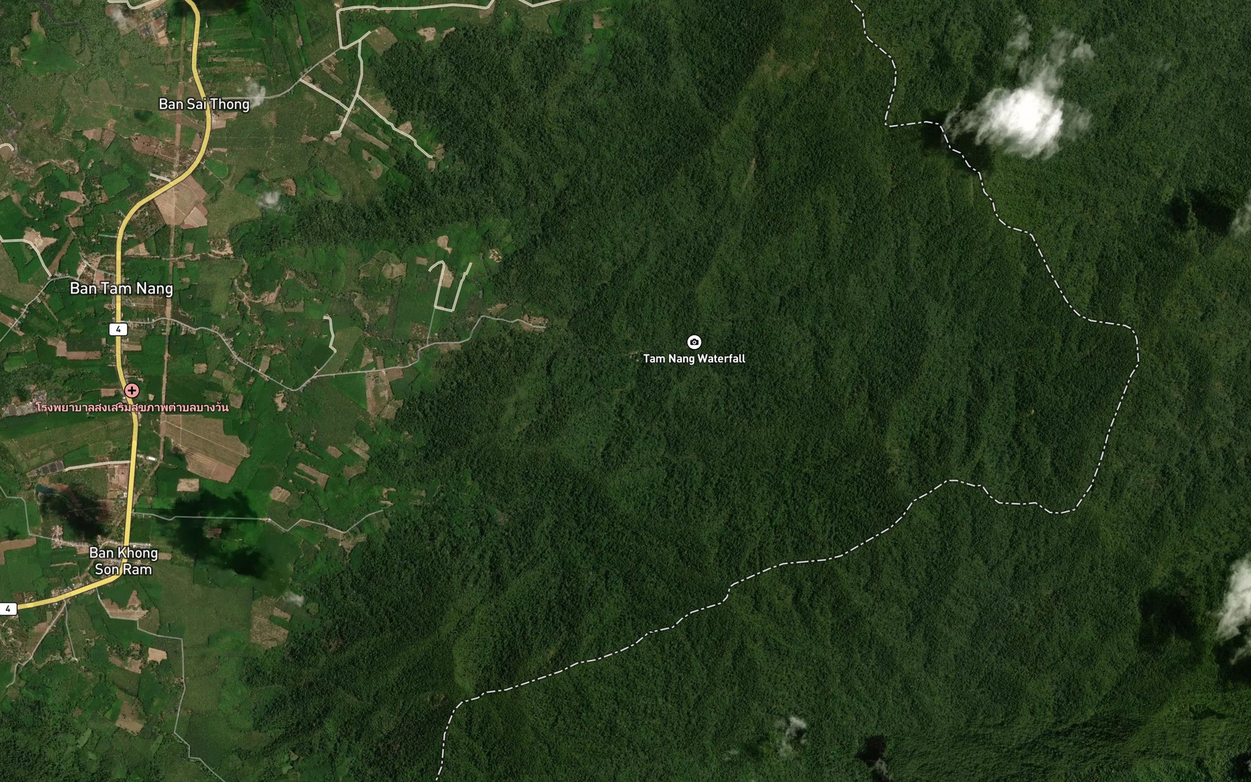Satellite map of the Nam Tok Ton Dong