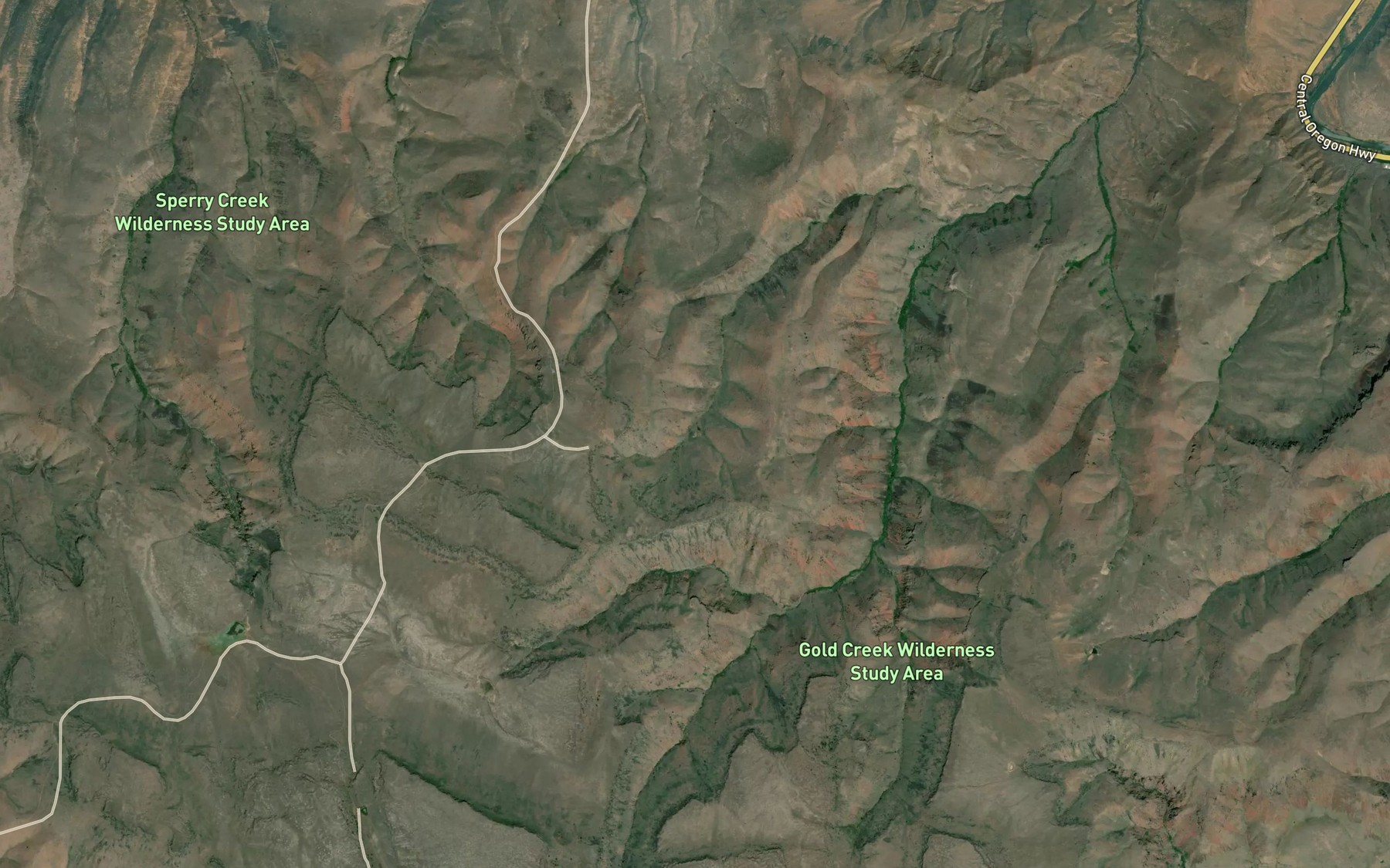 Satellite map of the Gold Spring