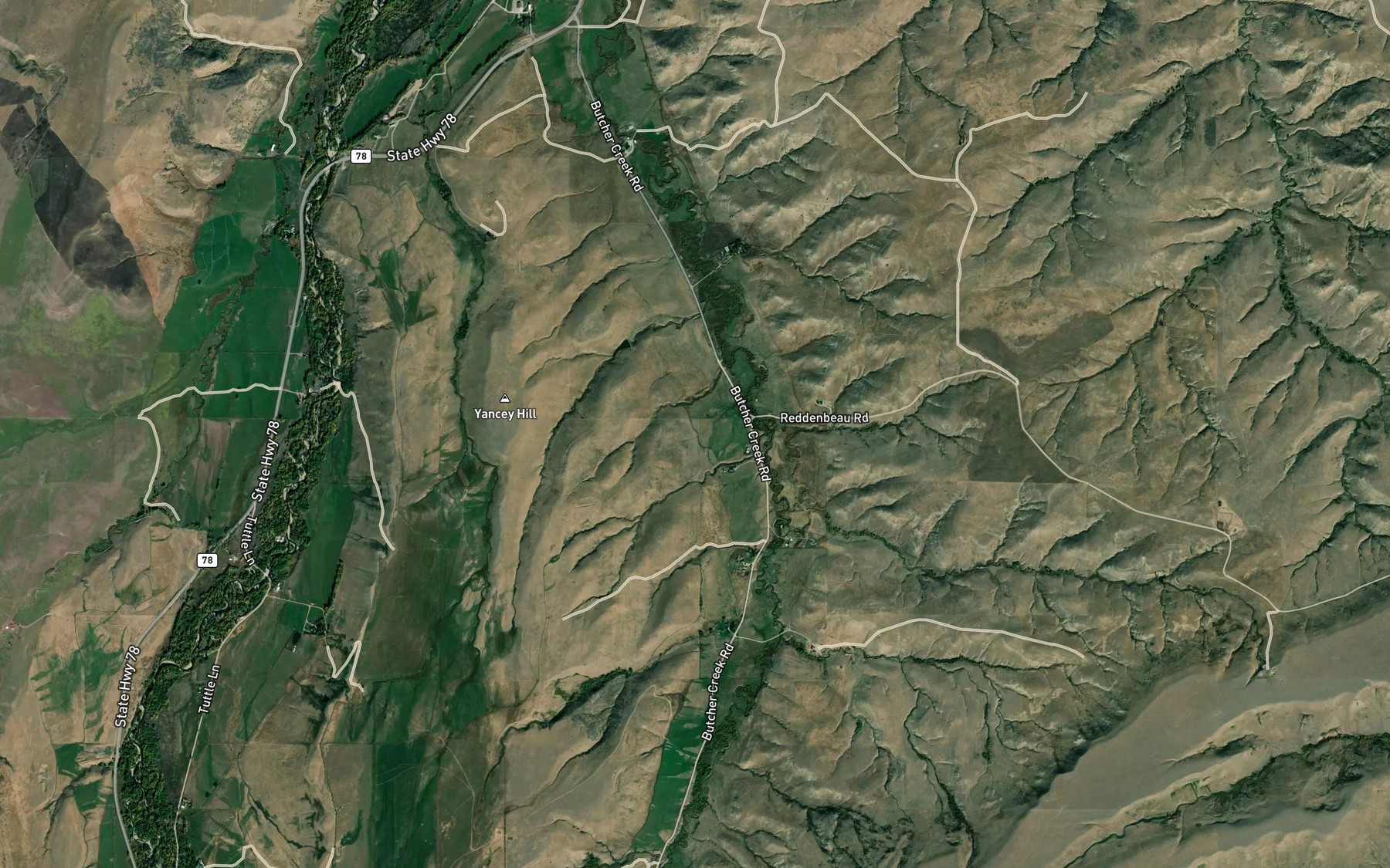 Satellite map of the Olson Ditch