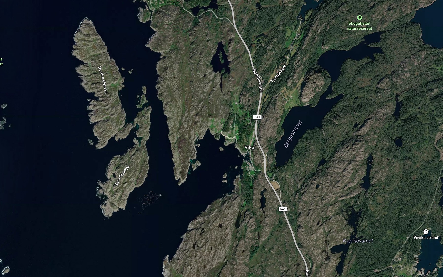 Satellite map of the Traesvika