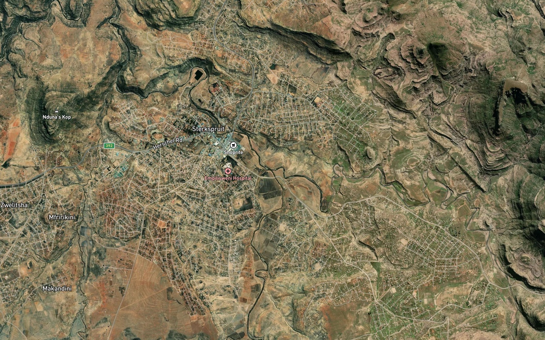 Satellite map of the Kromspruit