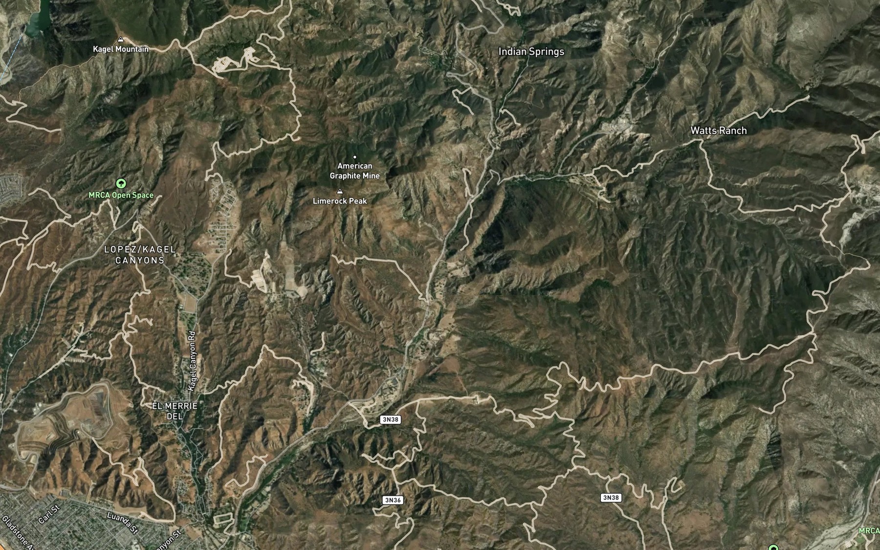 Satellite map of the Gold Creek