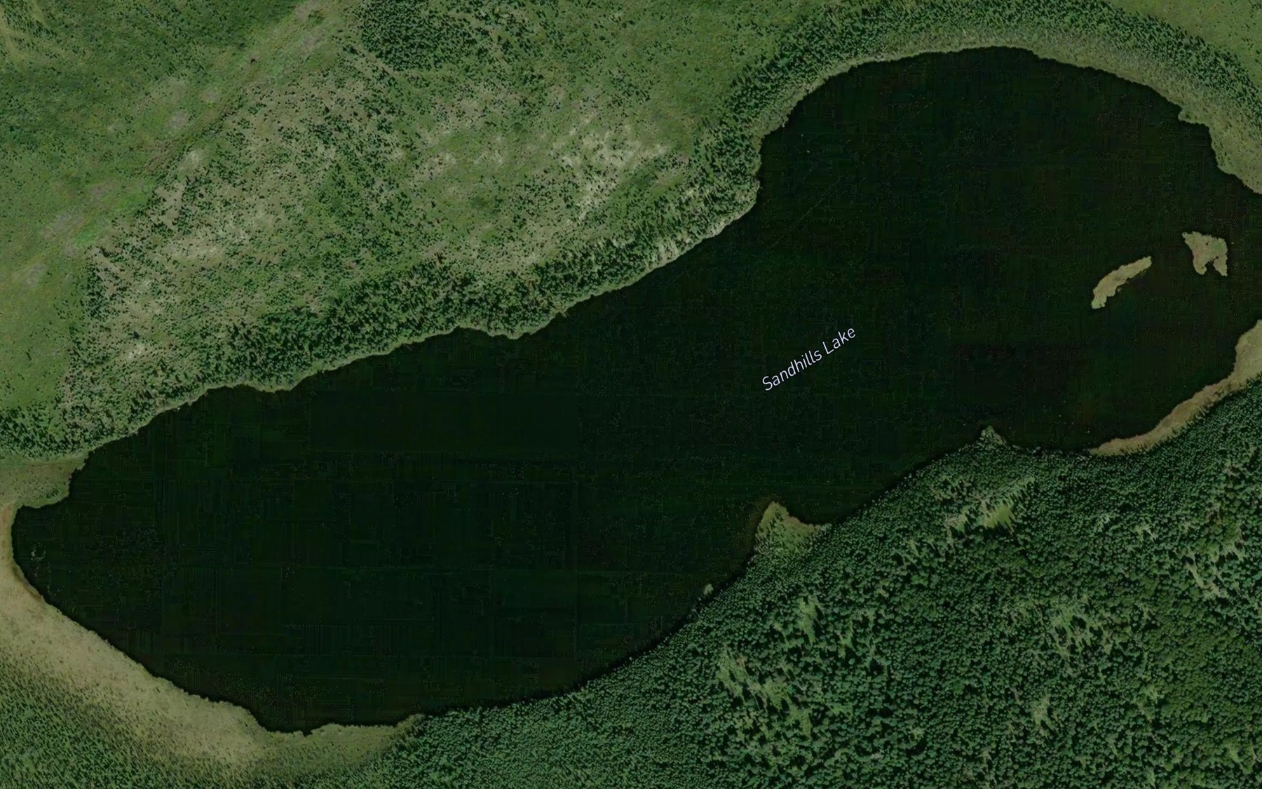 Satellite map of the Sandhills Lake