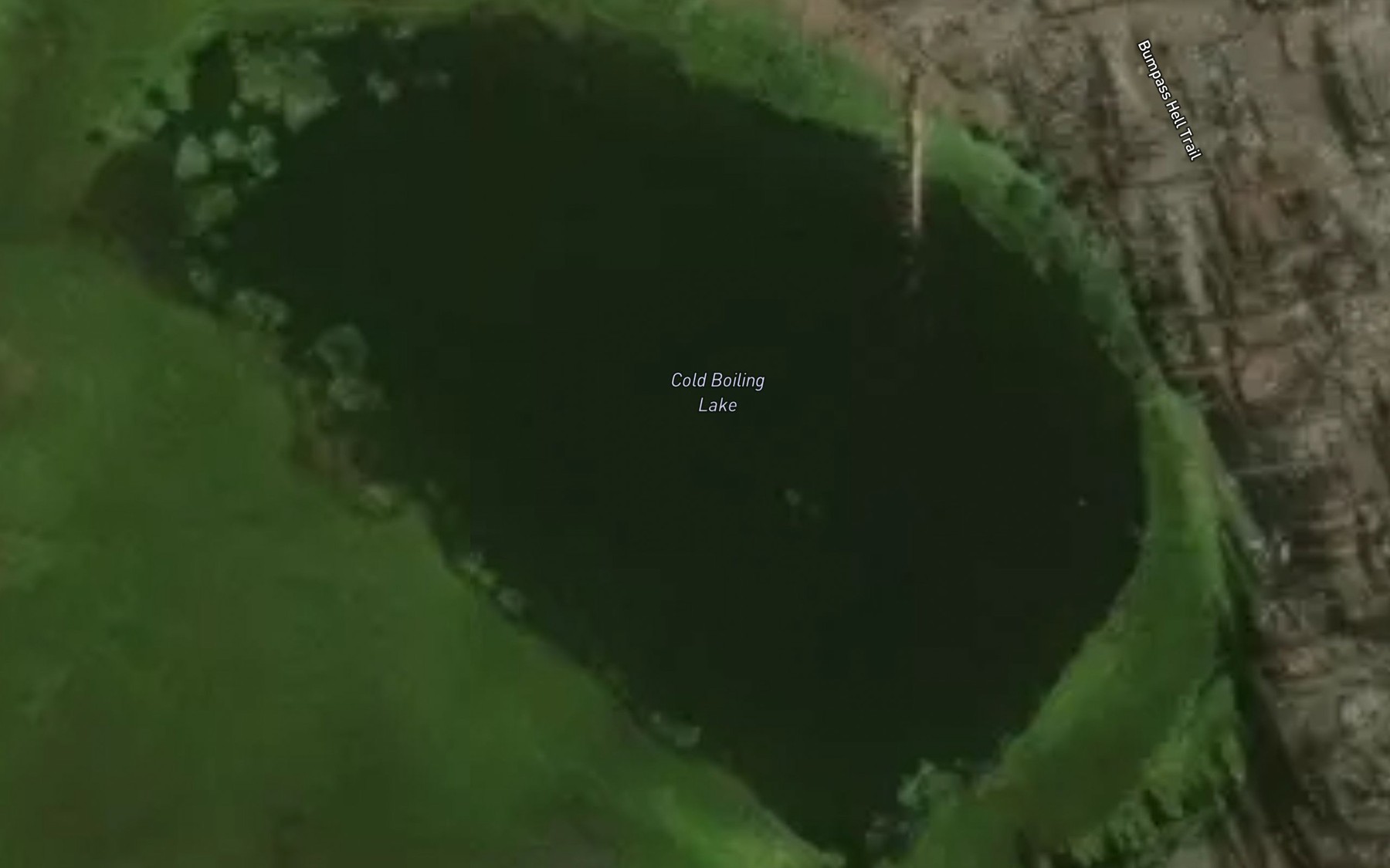 Satellite map of the Cold Boiling Lake