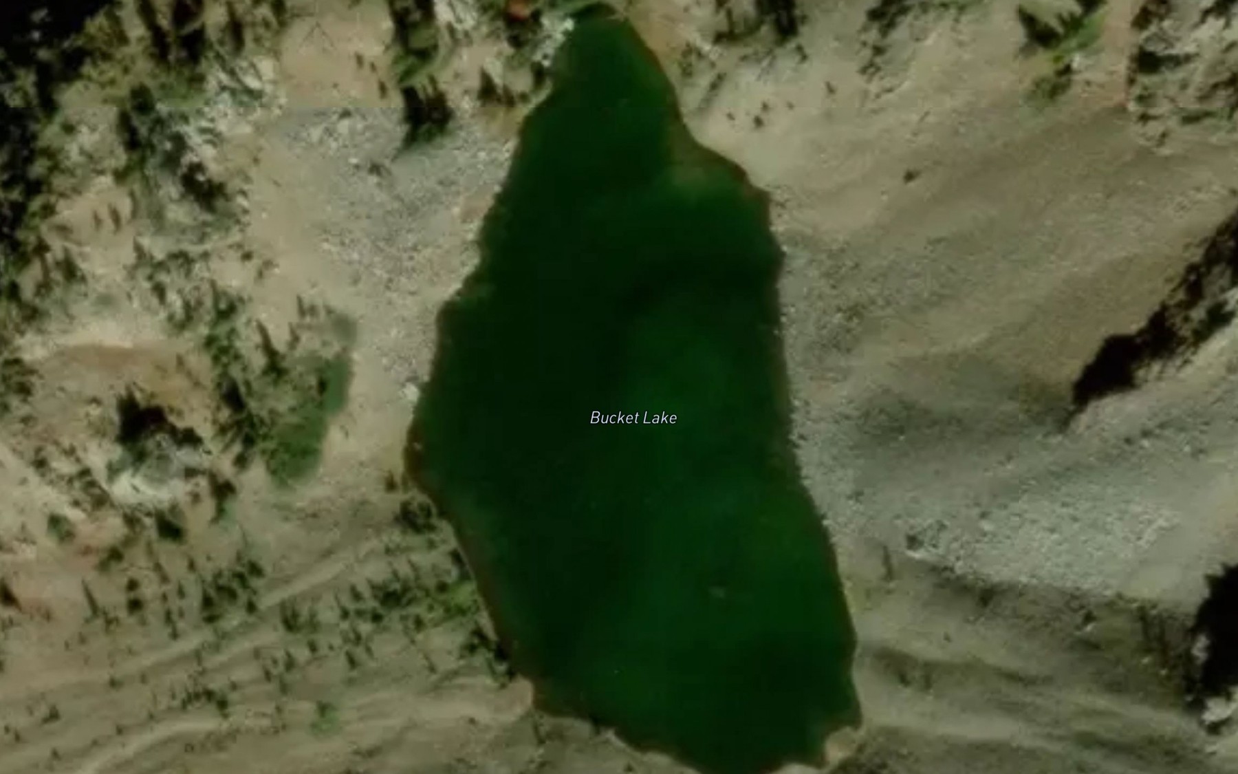 Satellite map of the Bucket Lake