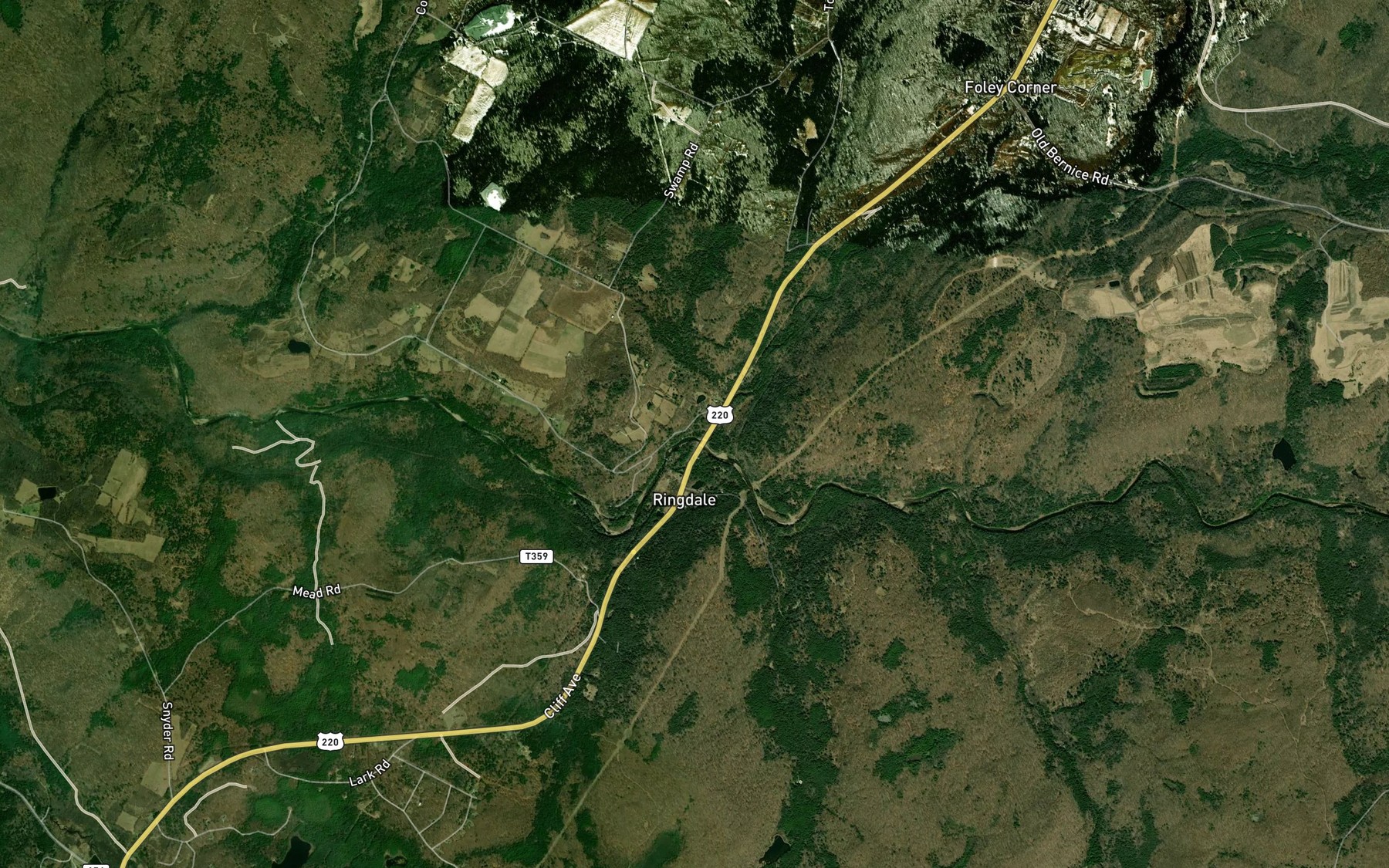 Satellite map of the Birch Creek