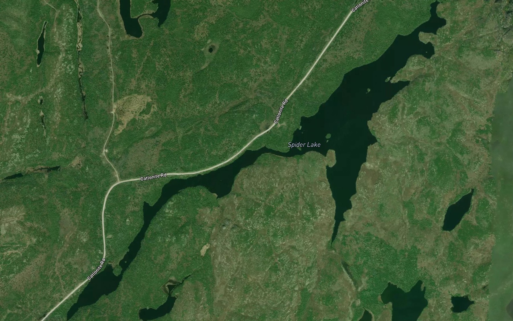 Satellite map of the Spider Lake