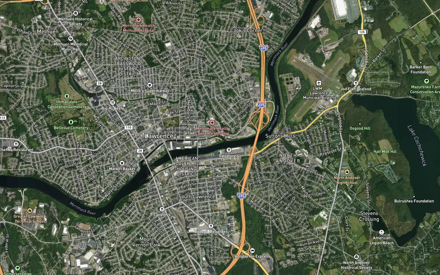 Satellite map of the North Canal Reservoir