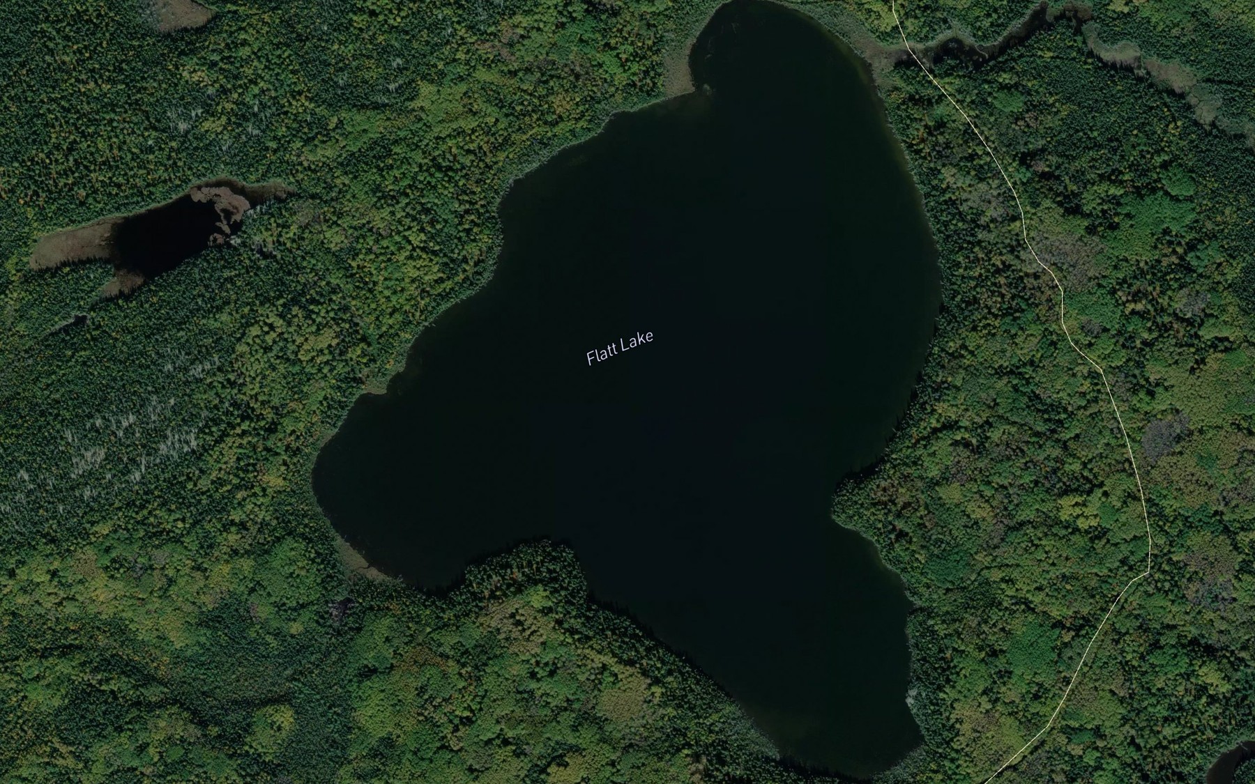 Satellite map of the Flatt Lake