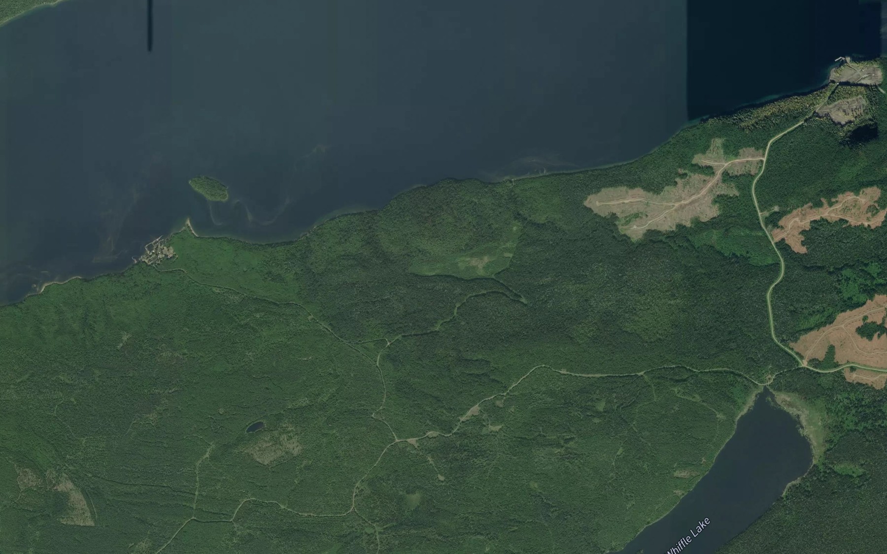 Satellite map of the Whiffle Creek