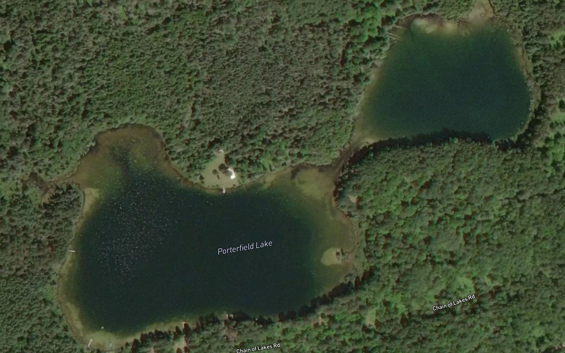 Satellite map of the Porterfield Lake