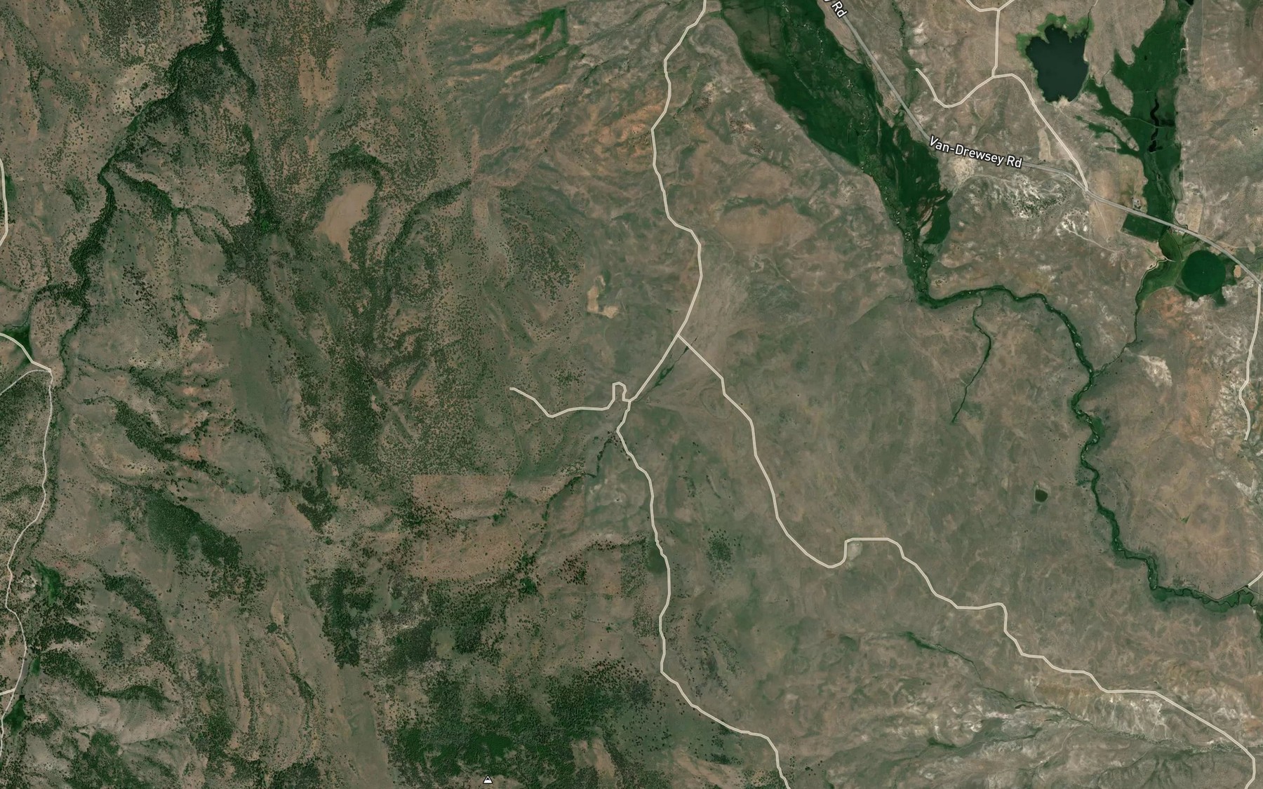 Satellite map of the Clarks Creek