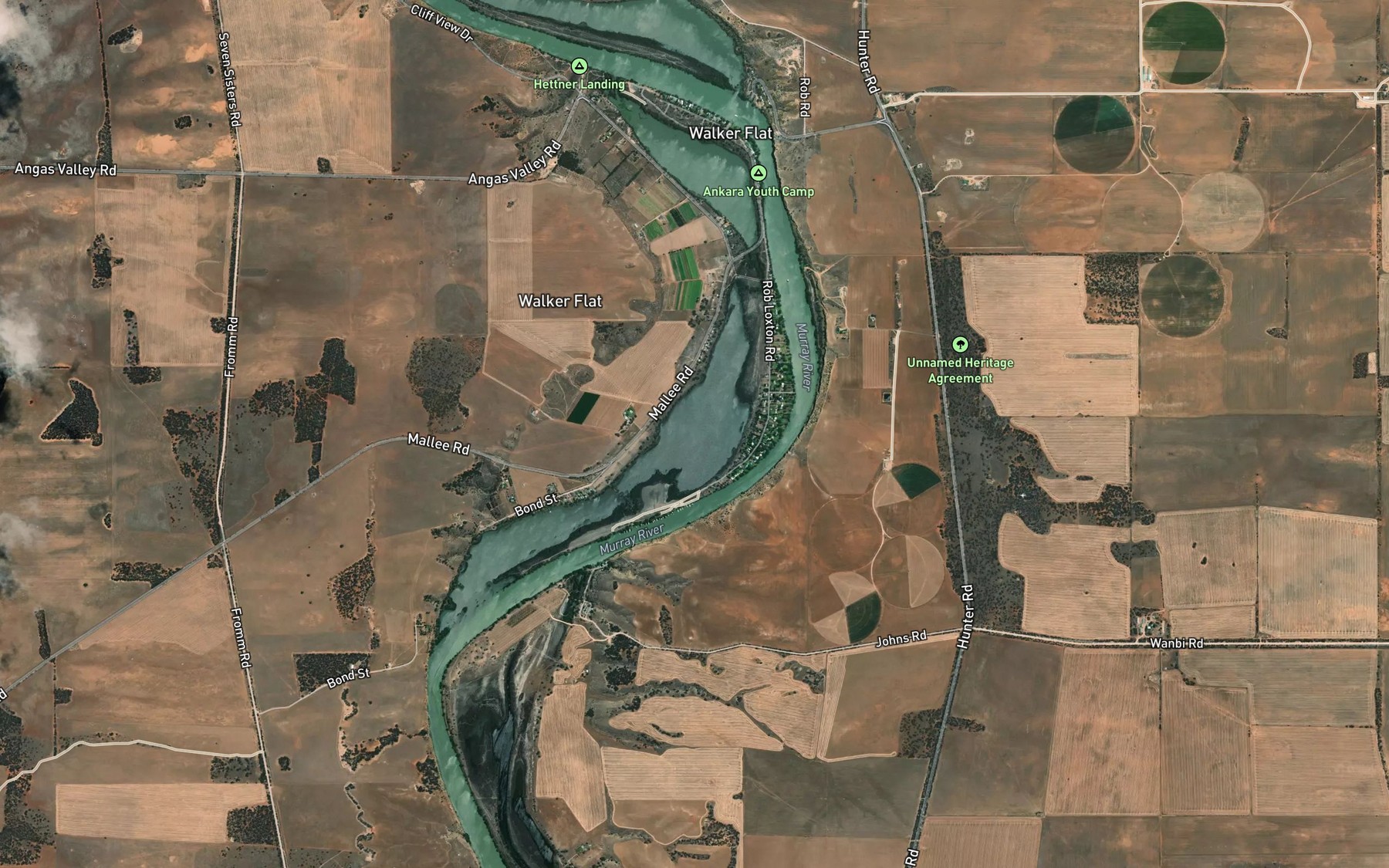 Satellite map of the Walker Flat Lagoon