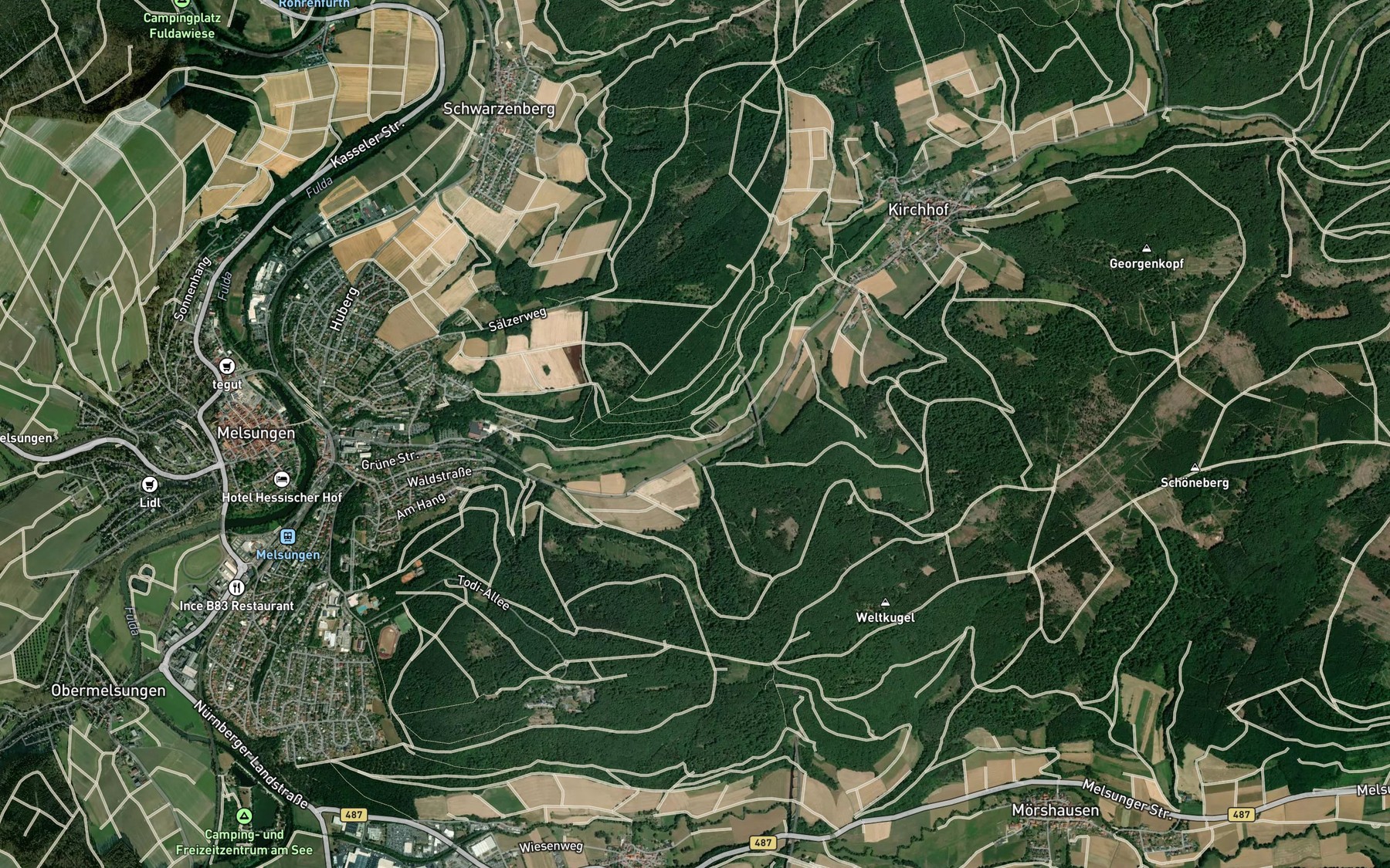 Satellite map of the Ohebach