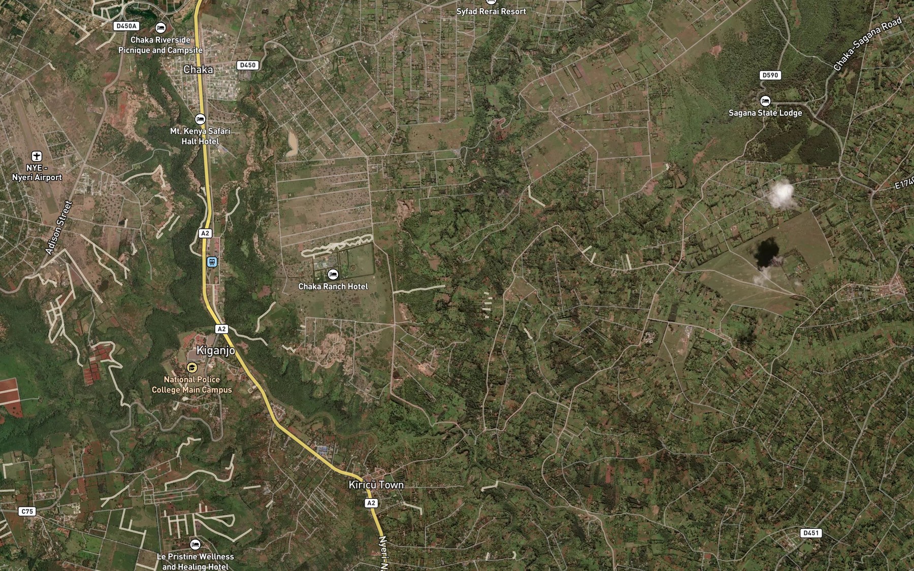 Satellite map of the Sagana