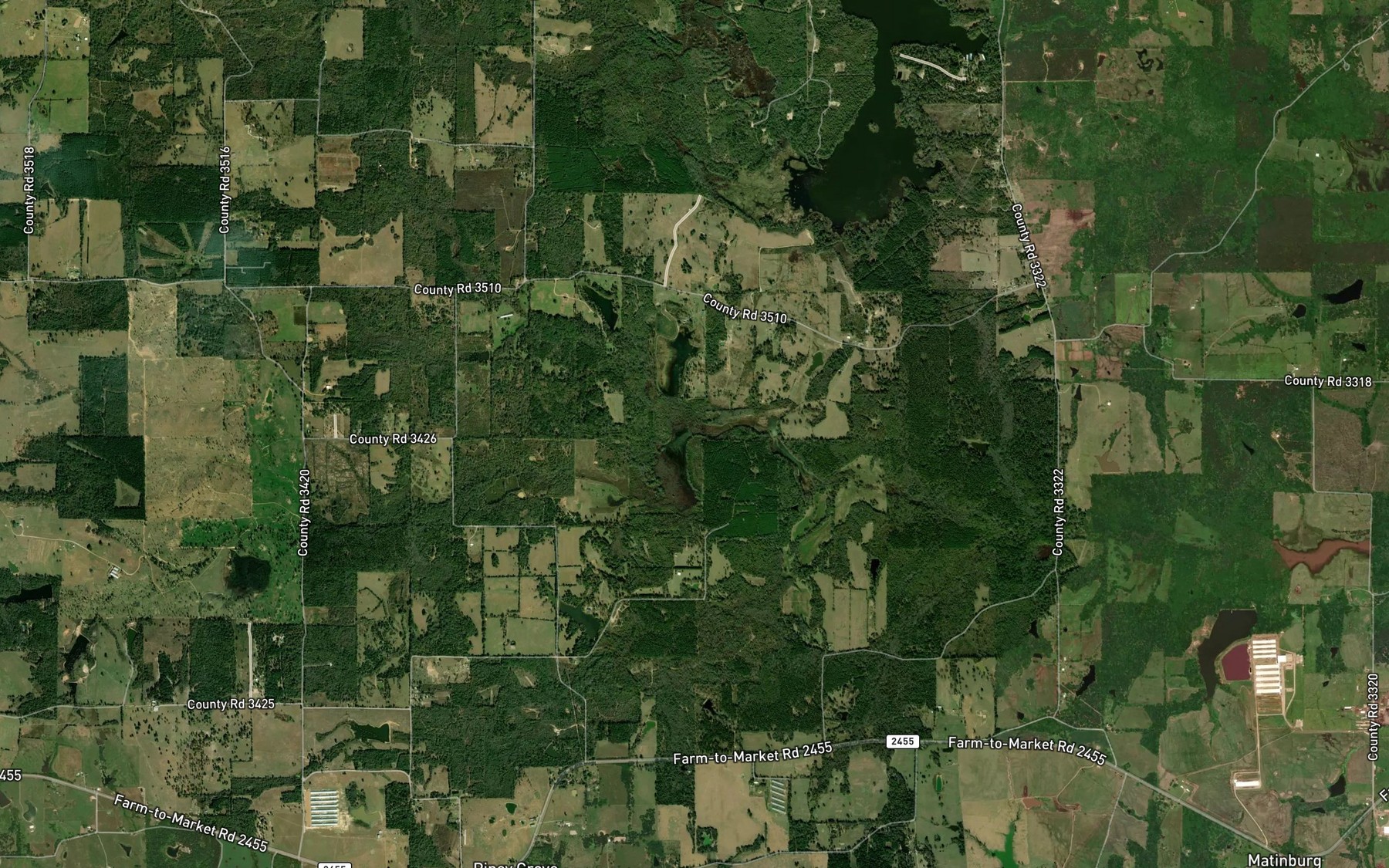 Satellite map of the Lone Star Branch