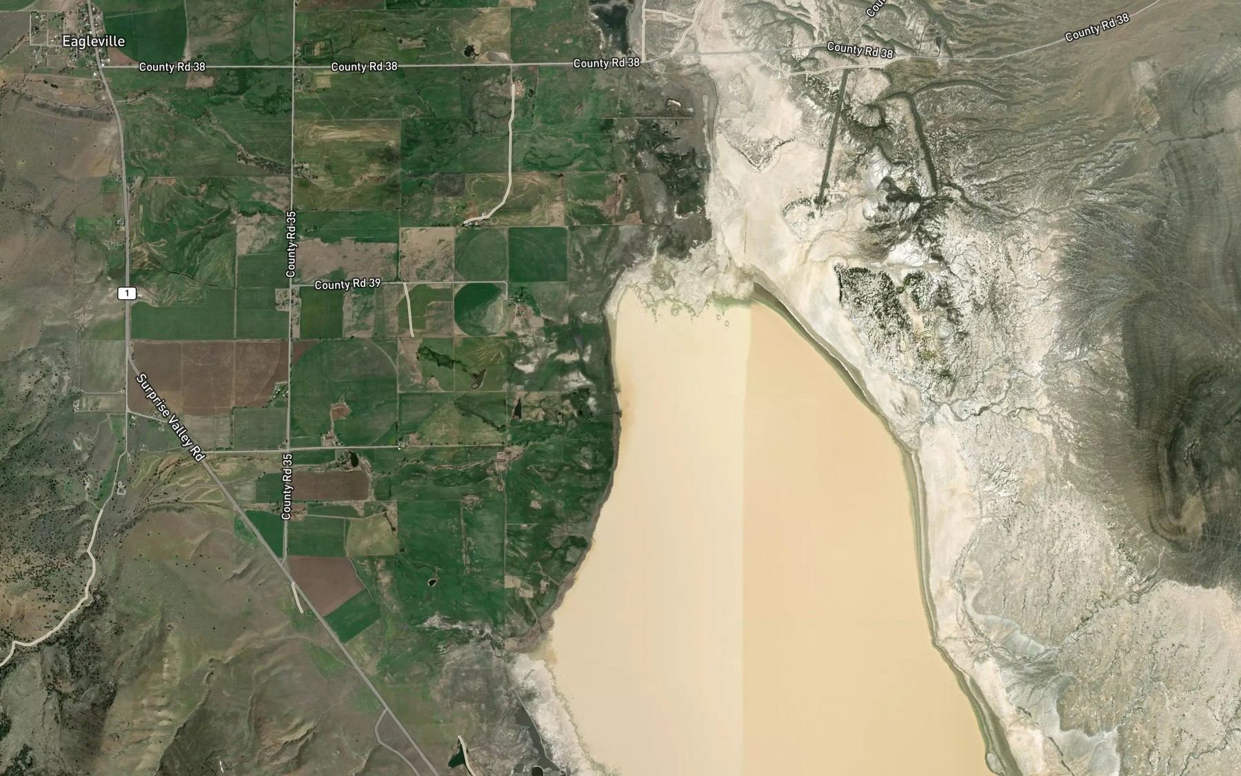 Satellite map of the Emerson Creek