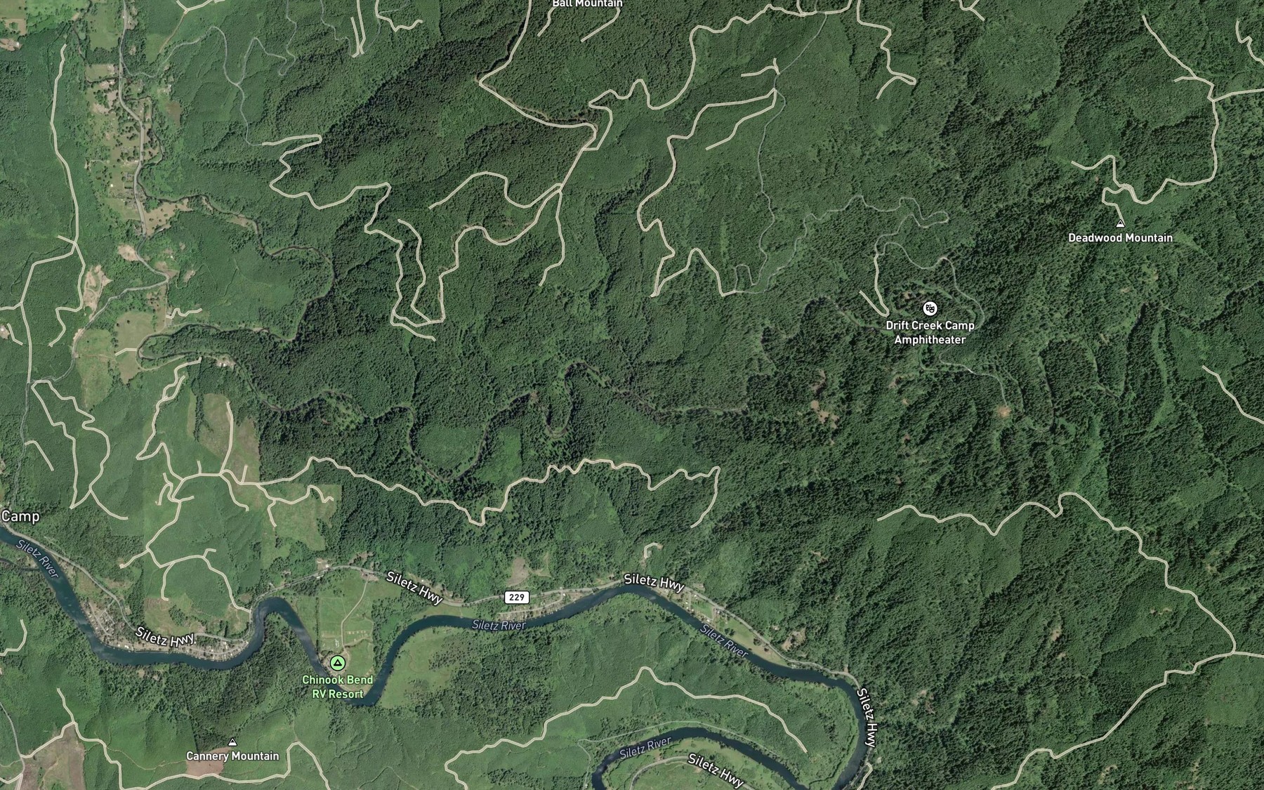 Satellite map of the Quarry Creek