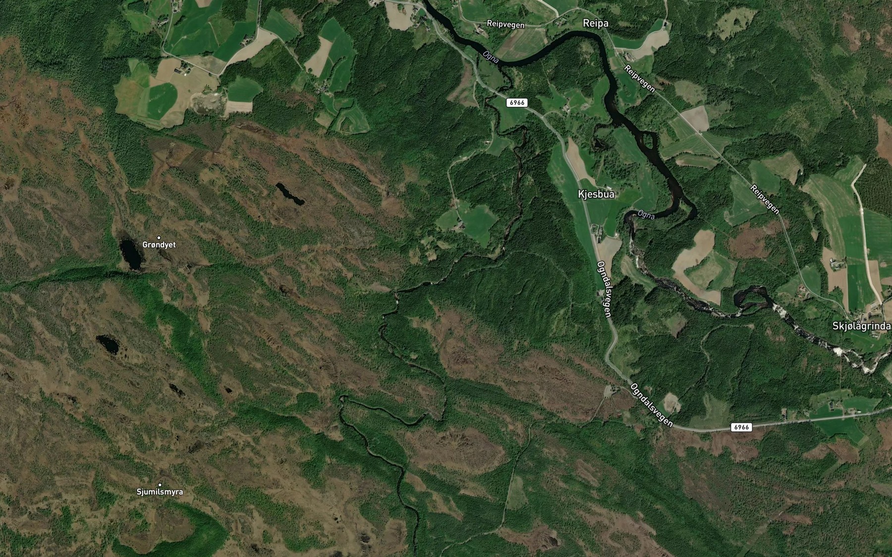 Satellite map of the Kvernhusfossen