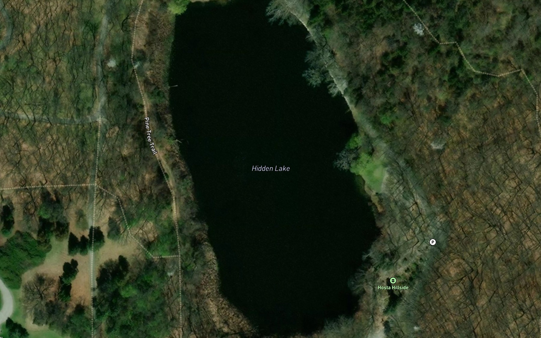 Satellite map of the Hidden Lake