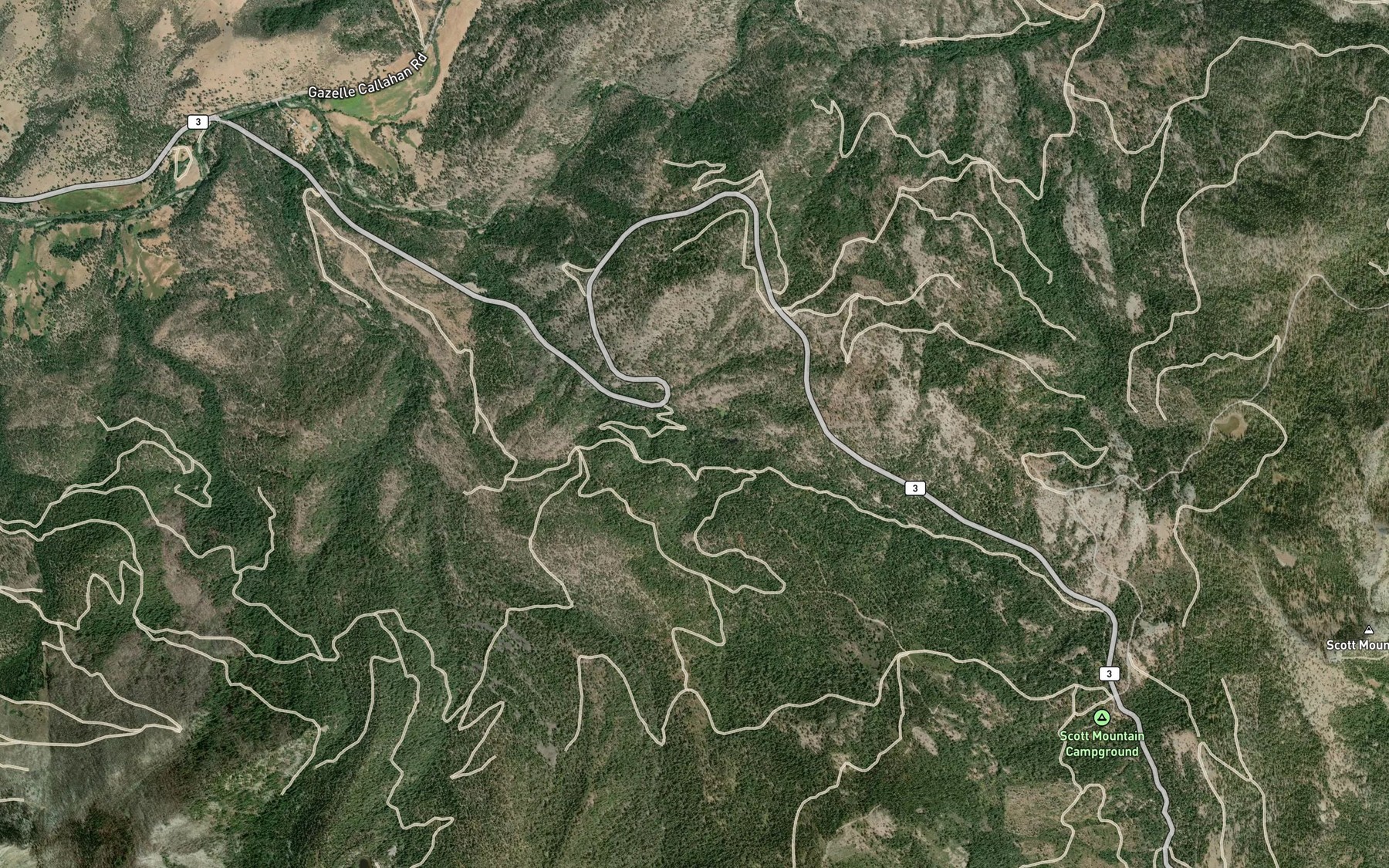 Satellite map of the Shingle Creek