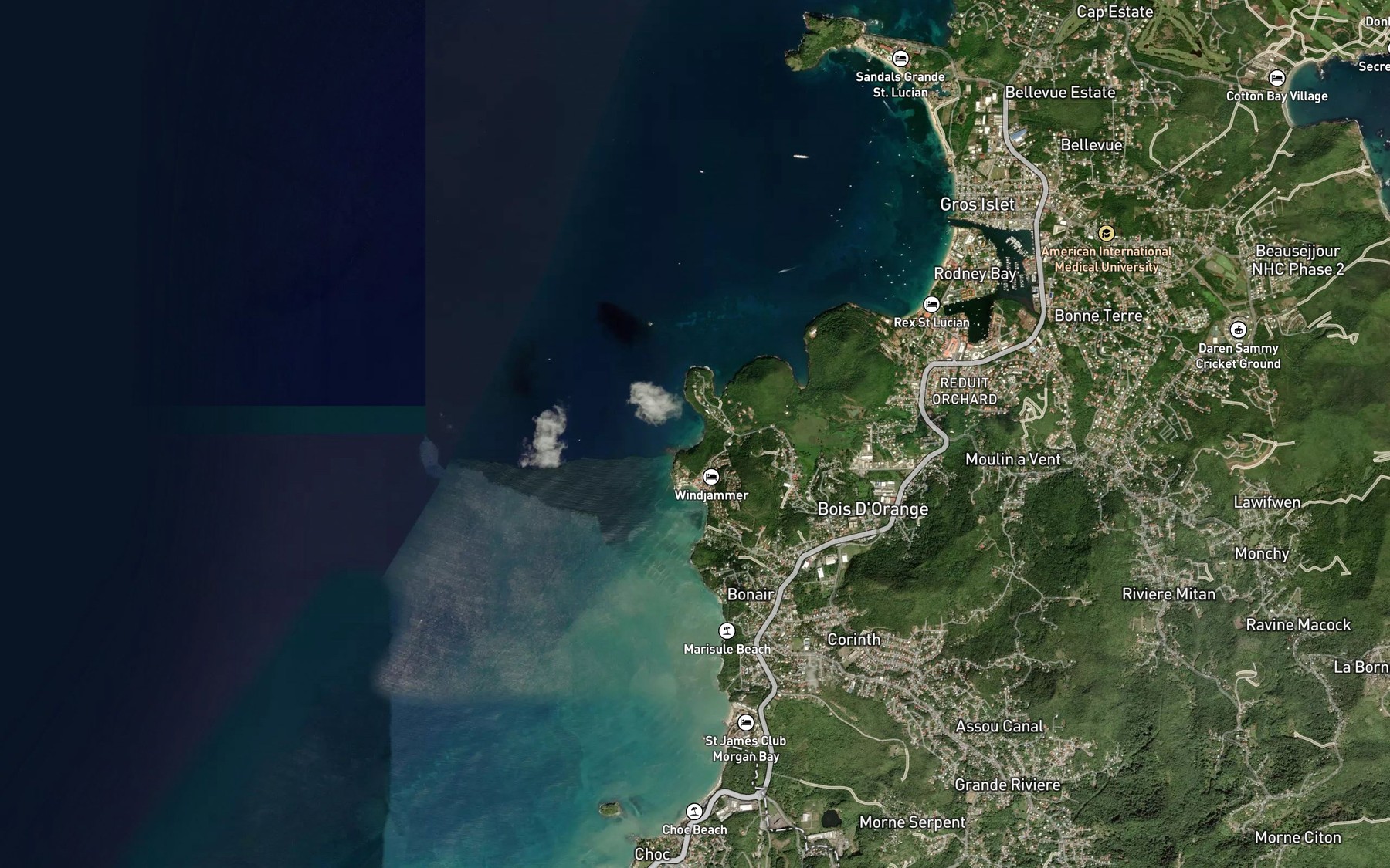 Satellite map of the Cuti Cove
