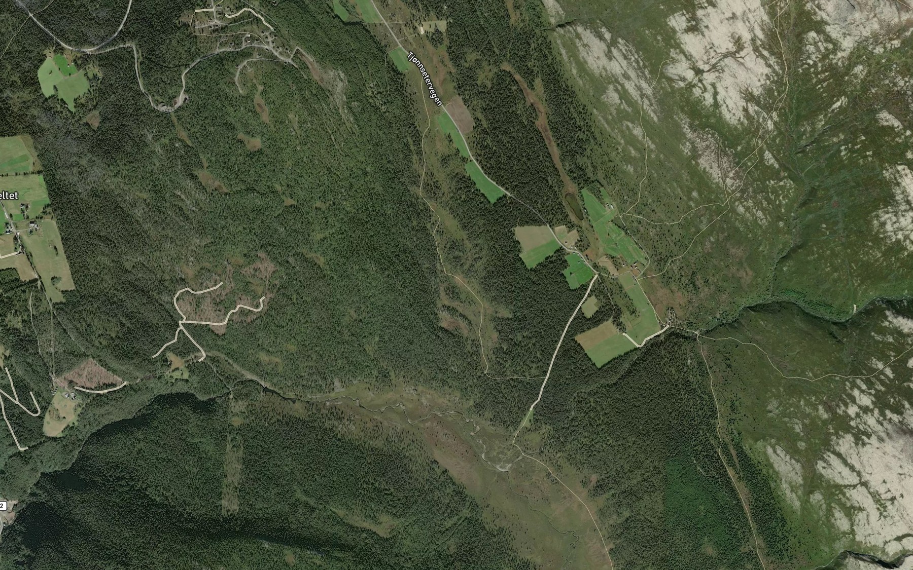 Satellite map of the Svarthaugbekken