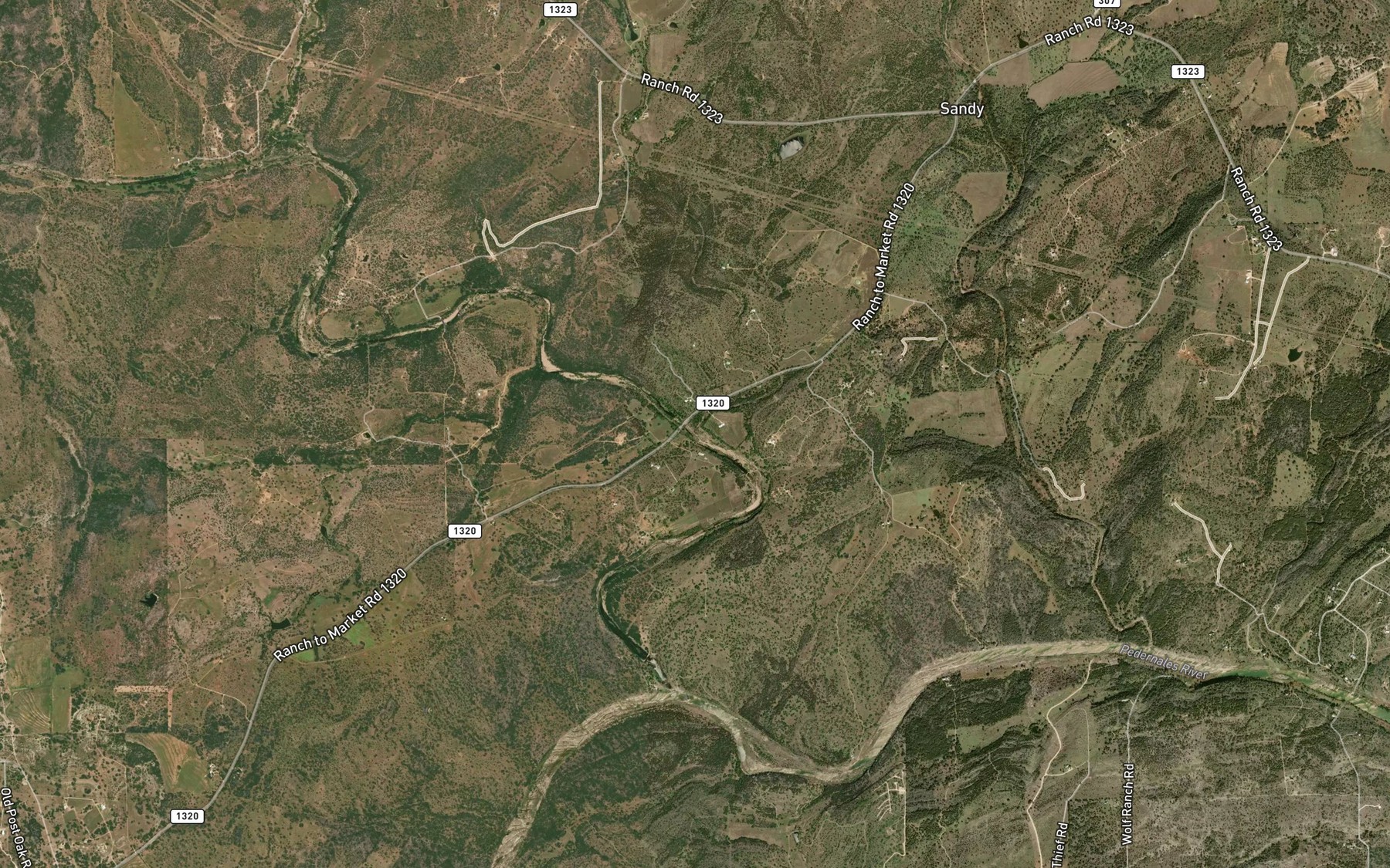 Satellite map of the Spring Creek