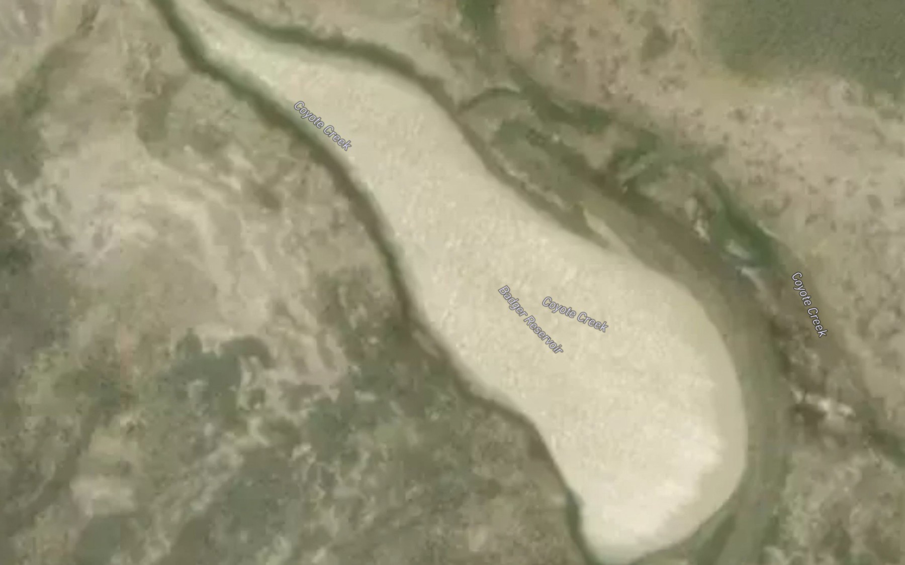 Satellite map of the Badger Reservoir