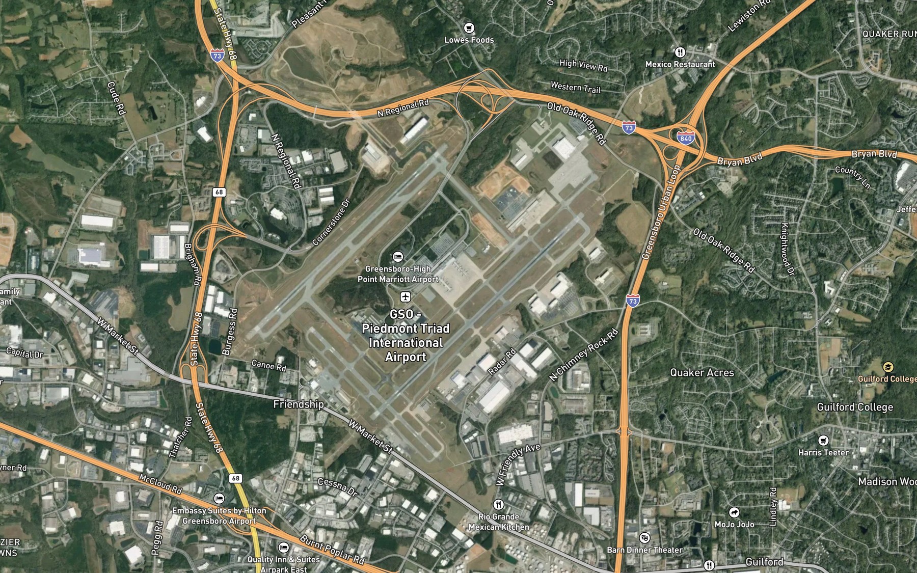 Satellite map of the Upper Colonial Lake
