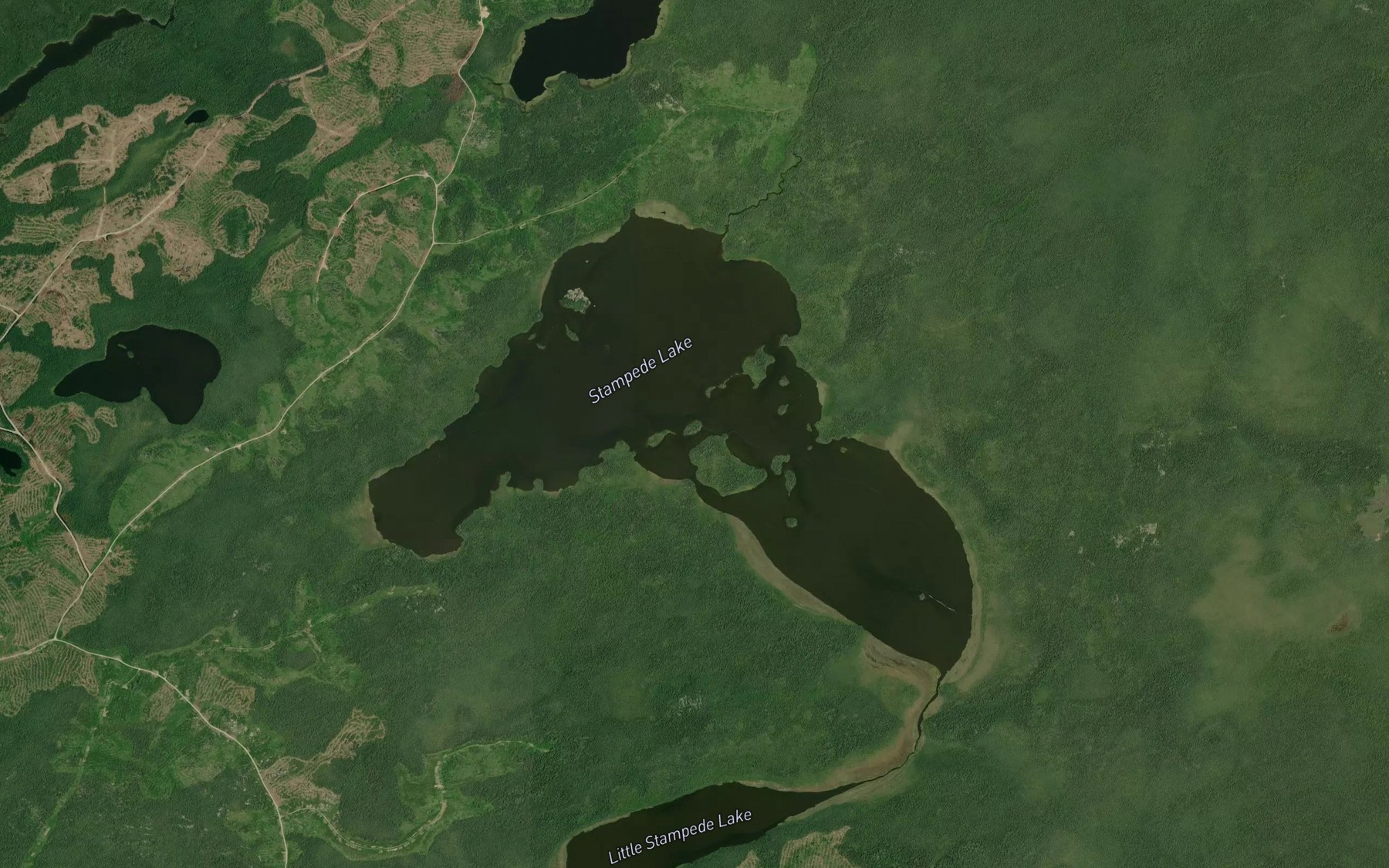Satellite map of the Stampede Lake