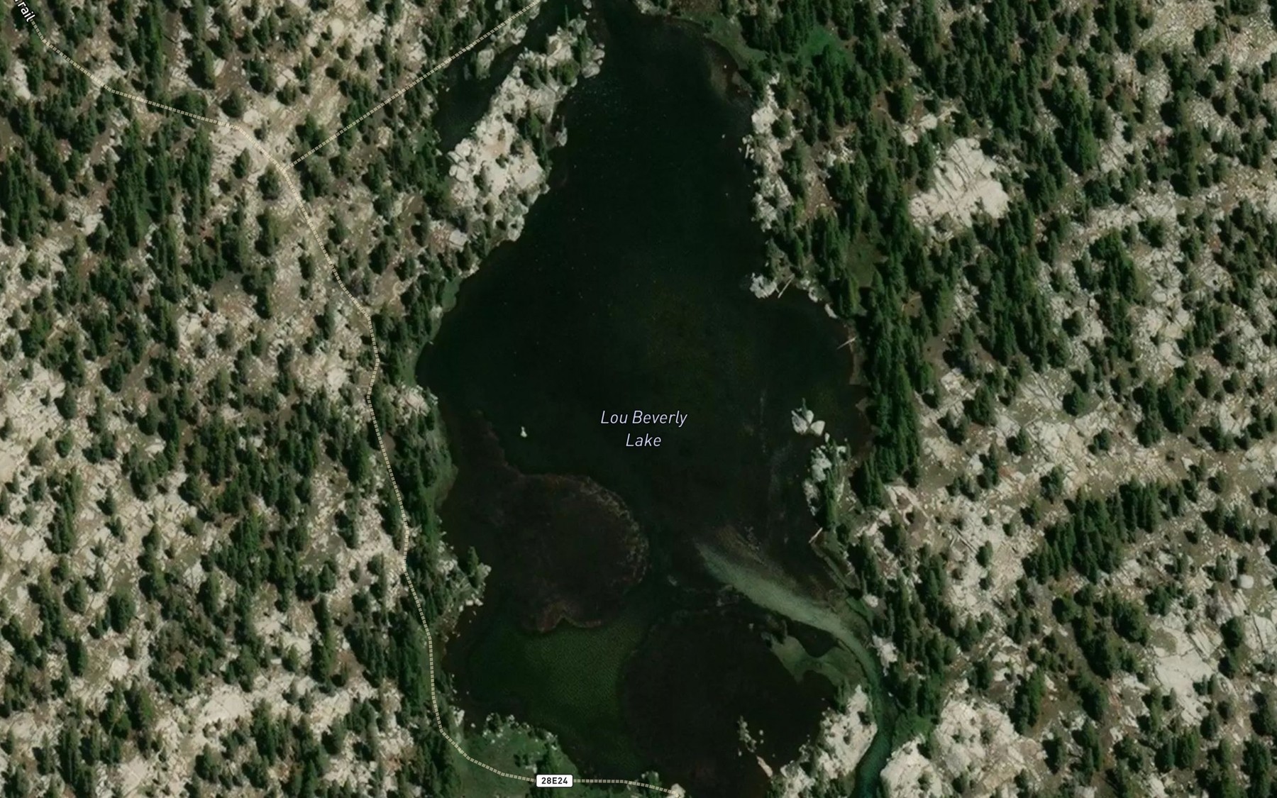 Satellite map of the Lou Beverly Lake