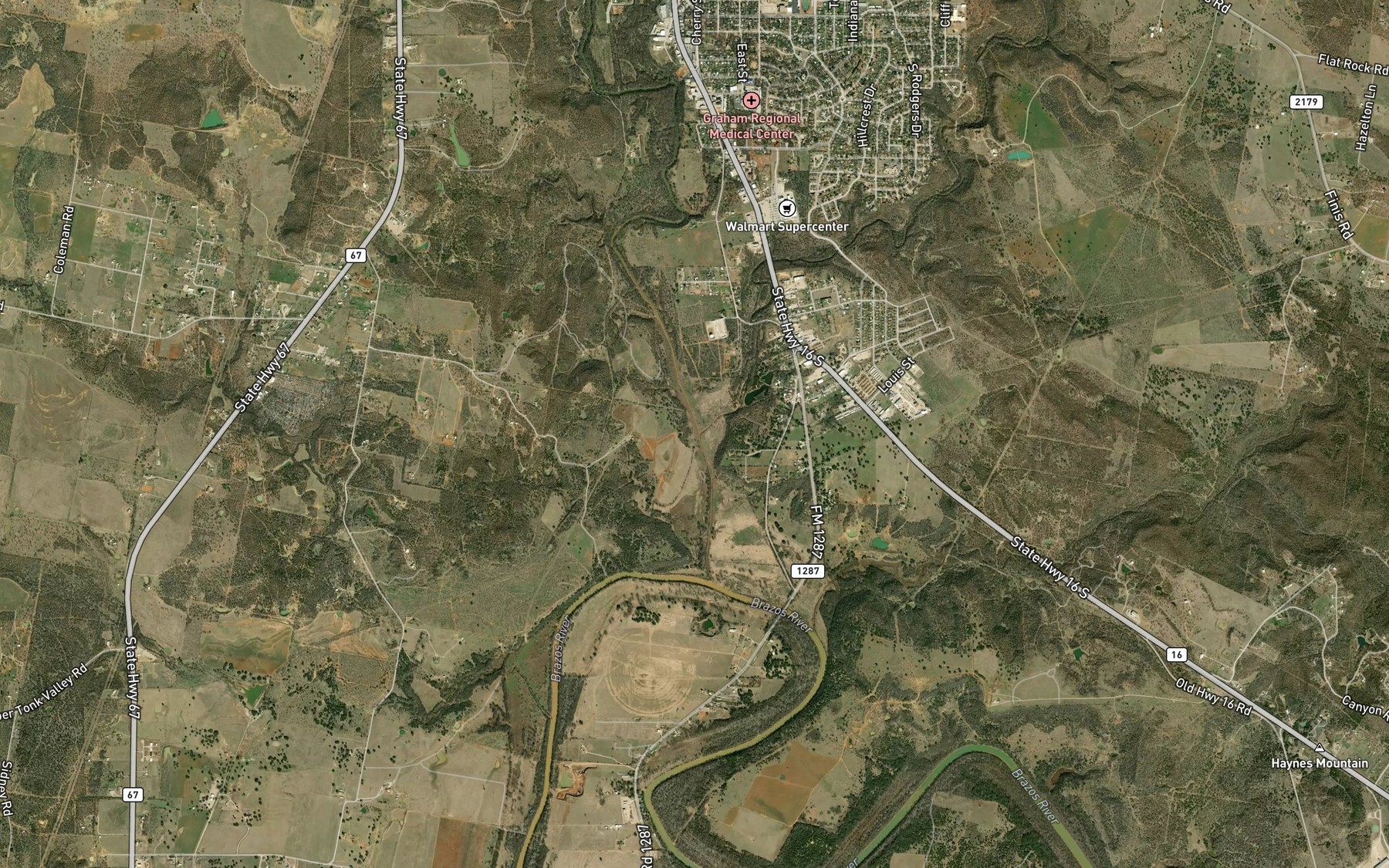 Satellite map of the Dry Creek