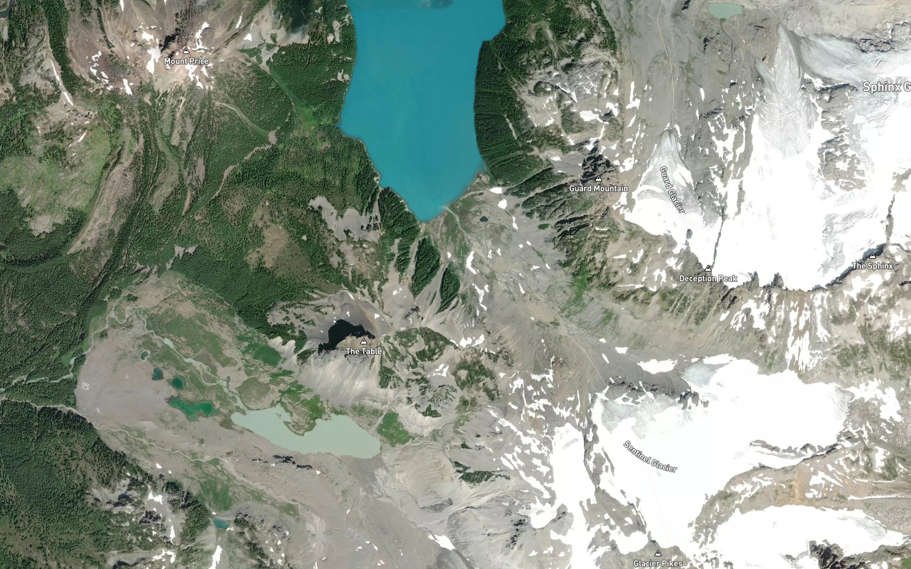 Satellite map of the Sentinel Bay