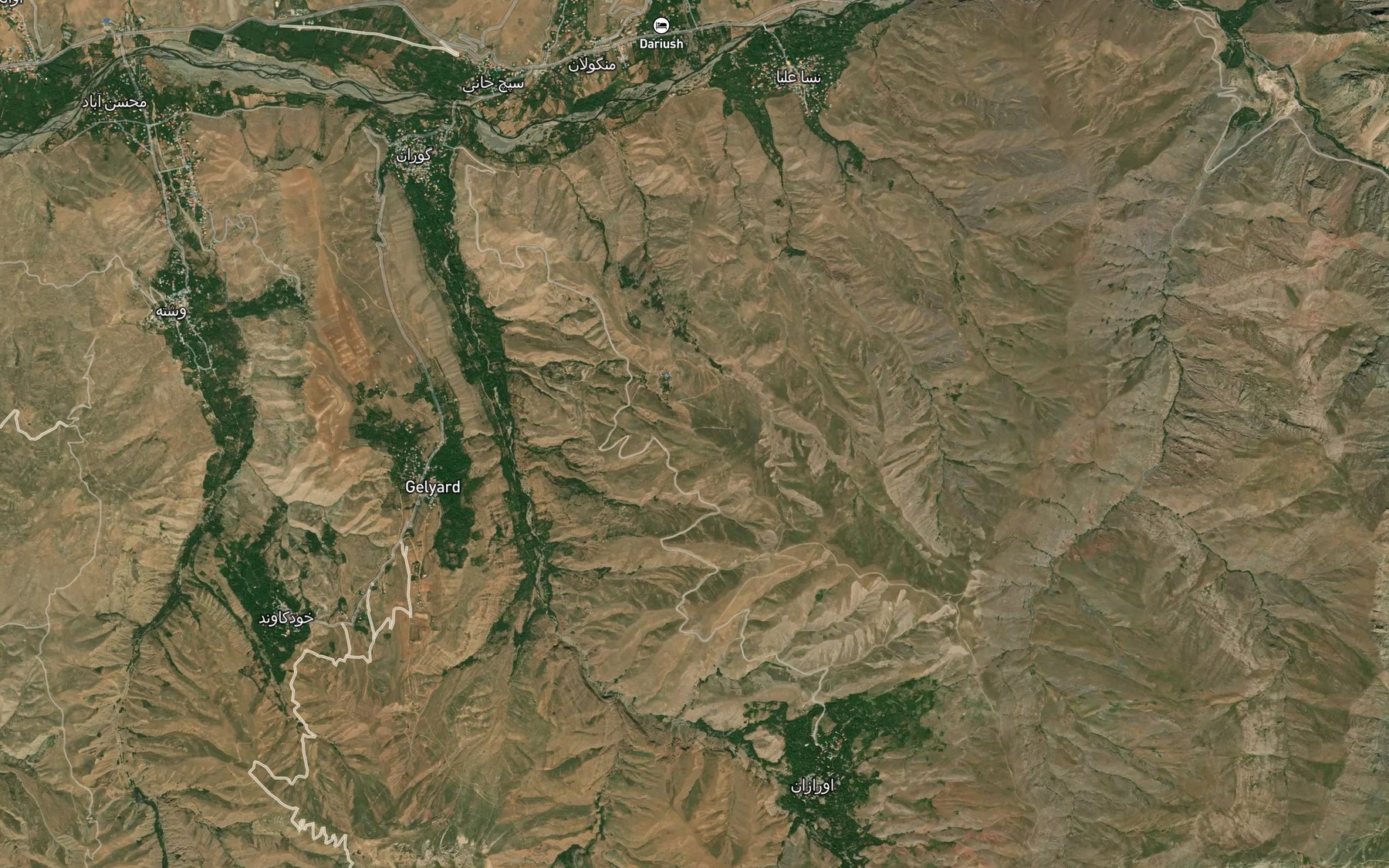 Satellite map of the Cheshmeh-ye Shush Chak
