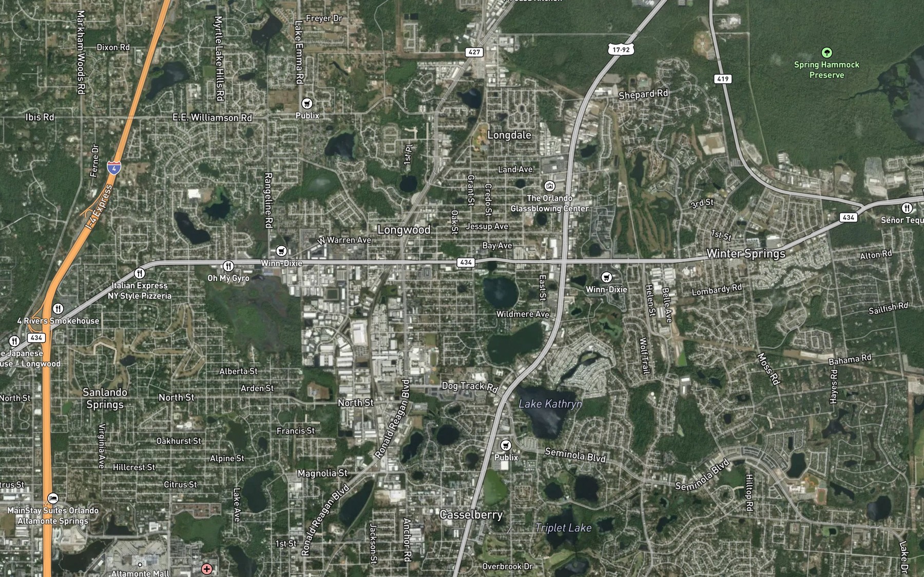 Satellite map of the Lake Jane