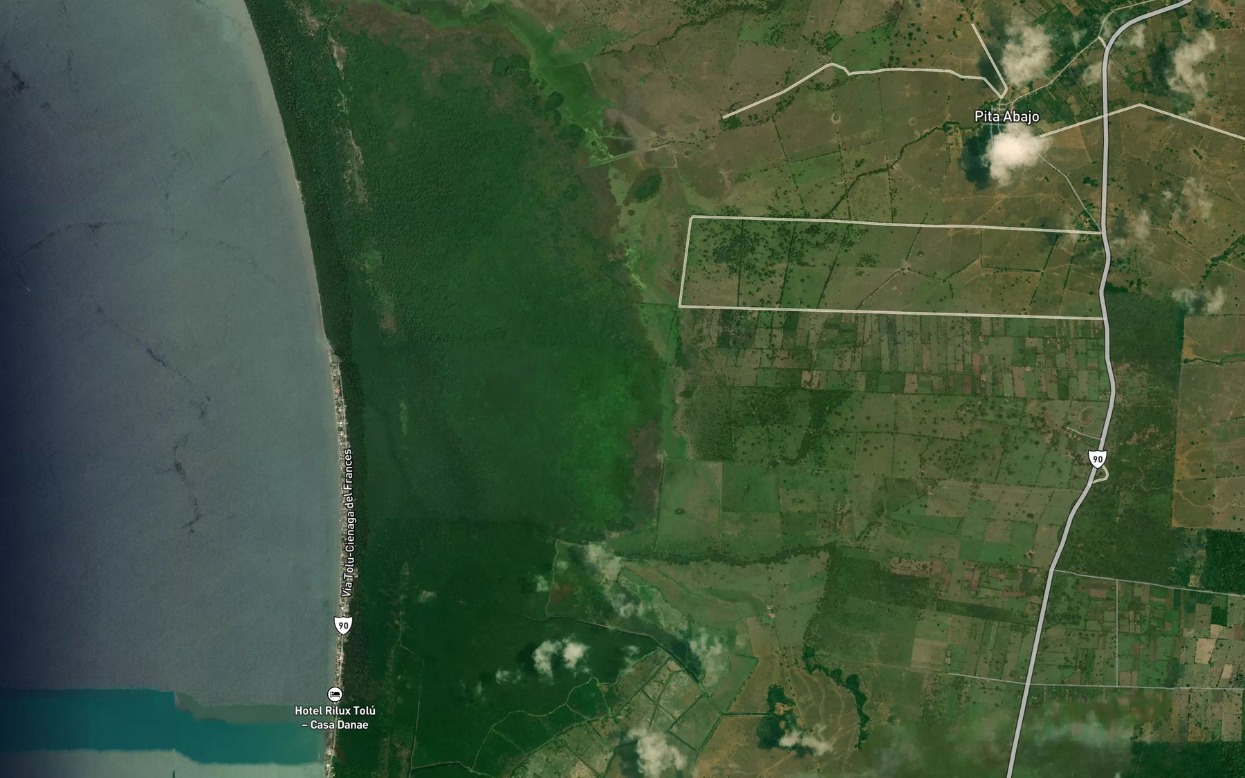 Satellite map of the Cienaga de Trementino