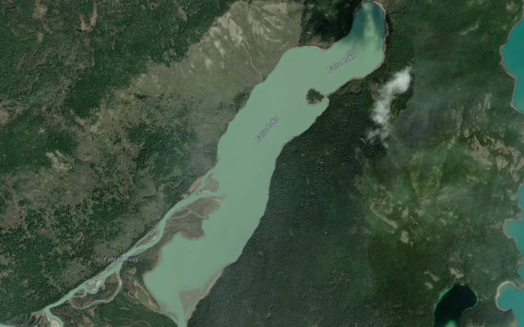 Satellite map of the False Lake