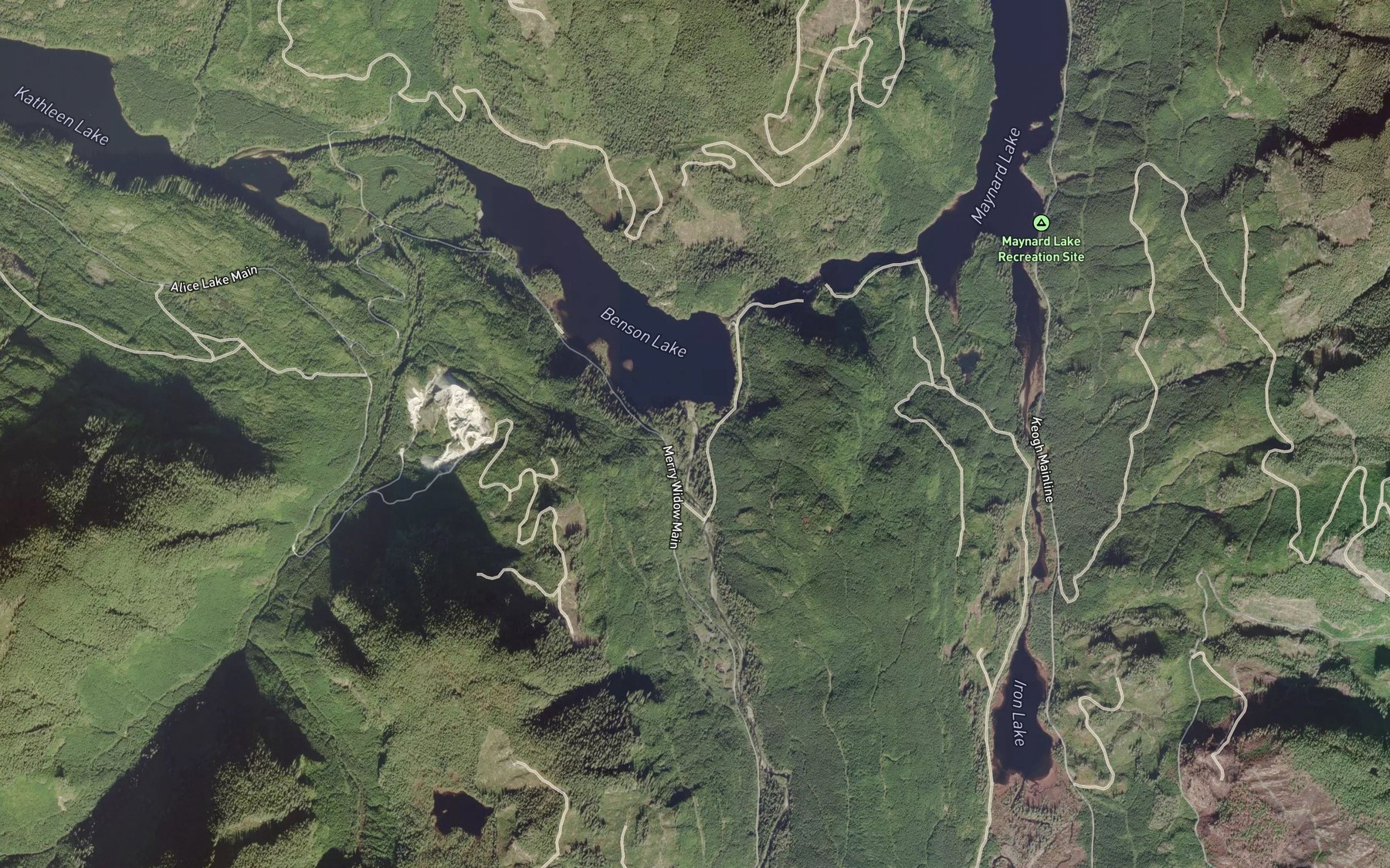 Satellite map of the Raging River