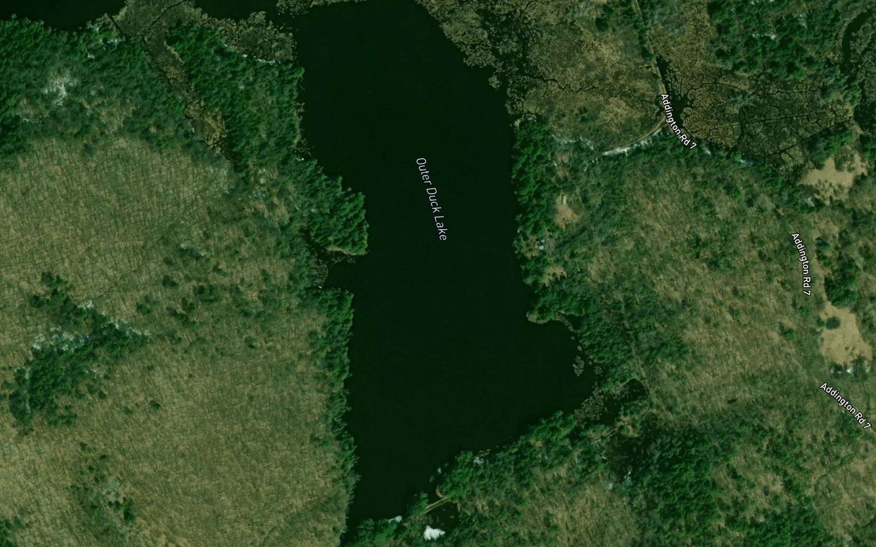 Satellite map of the Outer Duck Lake