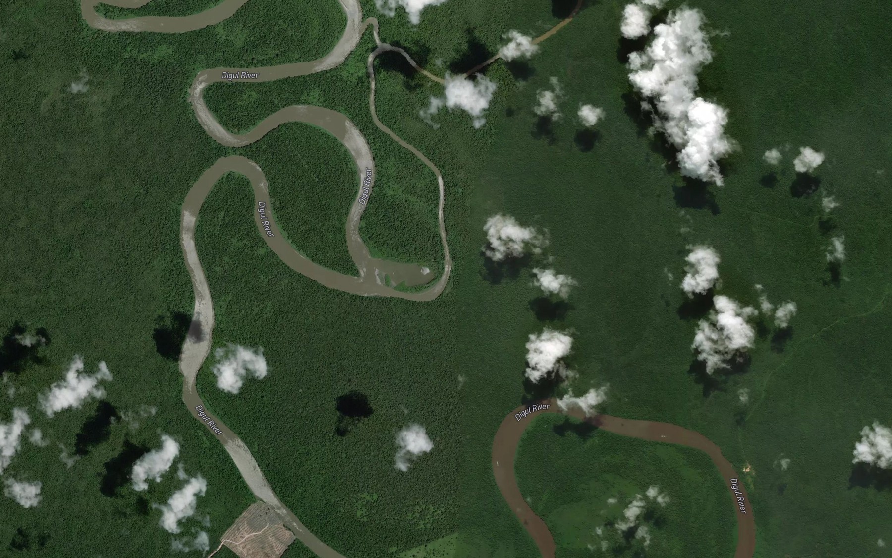 Satellite map of the Sungai Mandobo